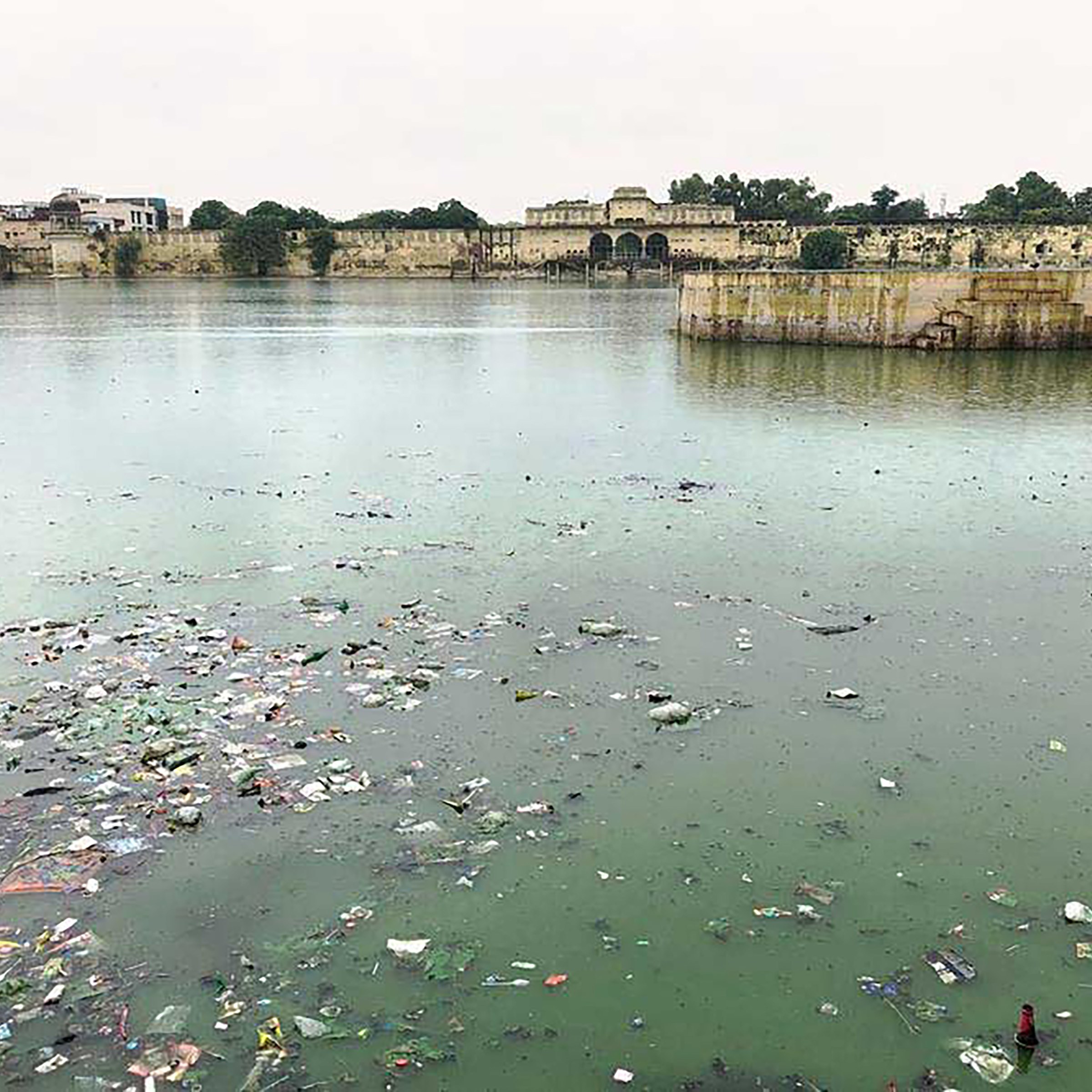 Photo of polluted Yamuna River