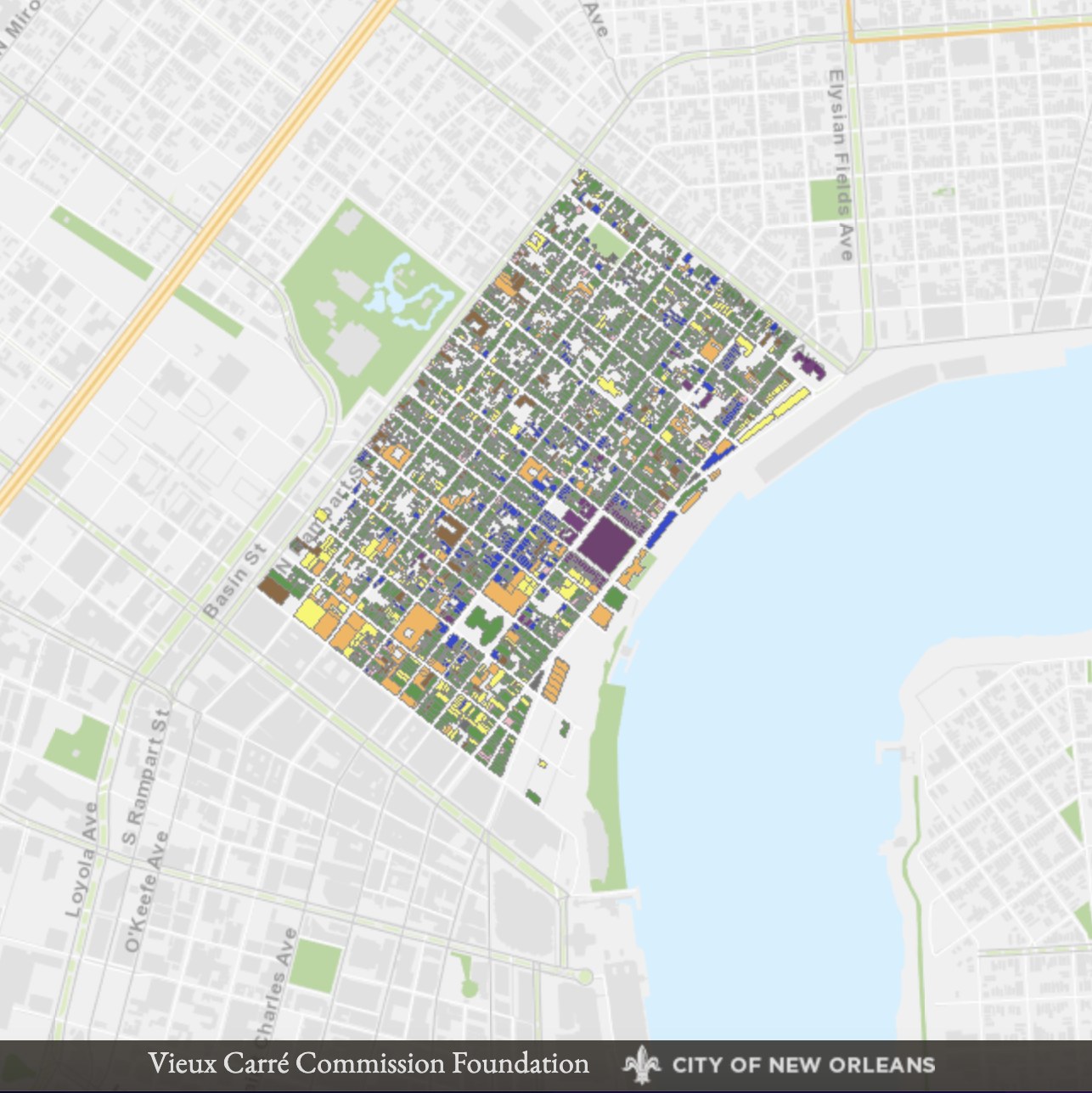 Map of the French Quarter of New Orleans 