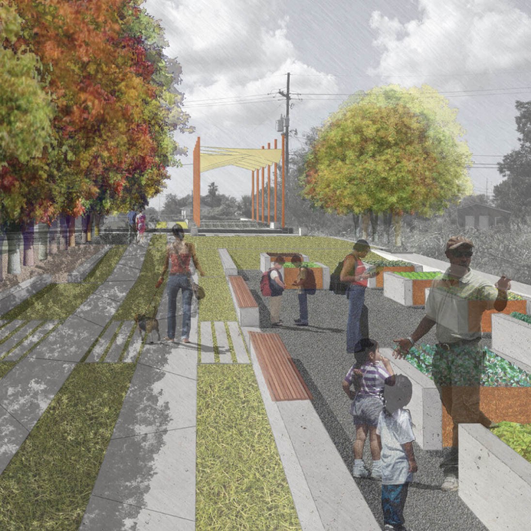 Rendering of the Hollygrove Greenline