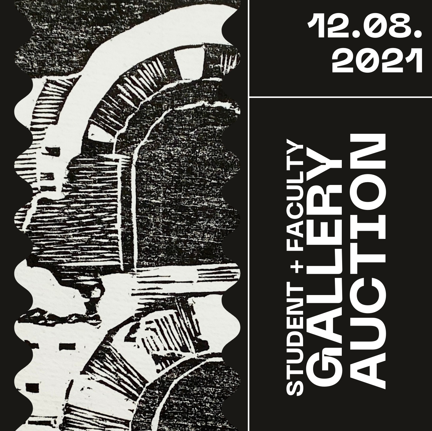 Poster for the ASG Student + Faculty Gallery and Auction. Dec. 8, 2021
