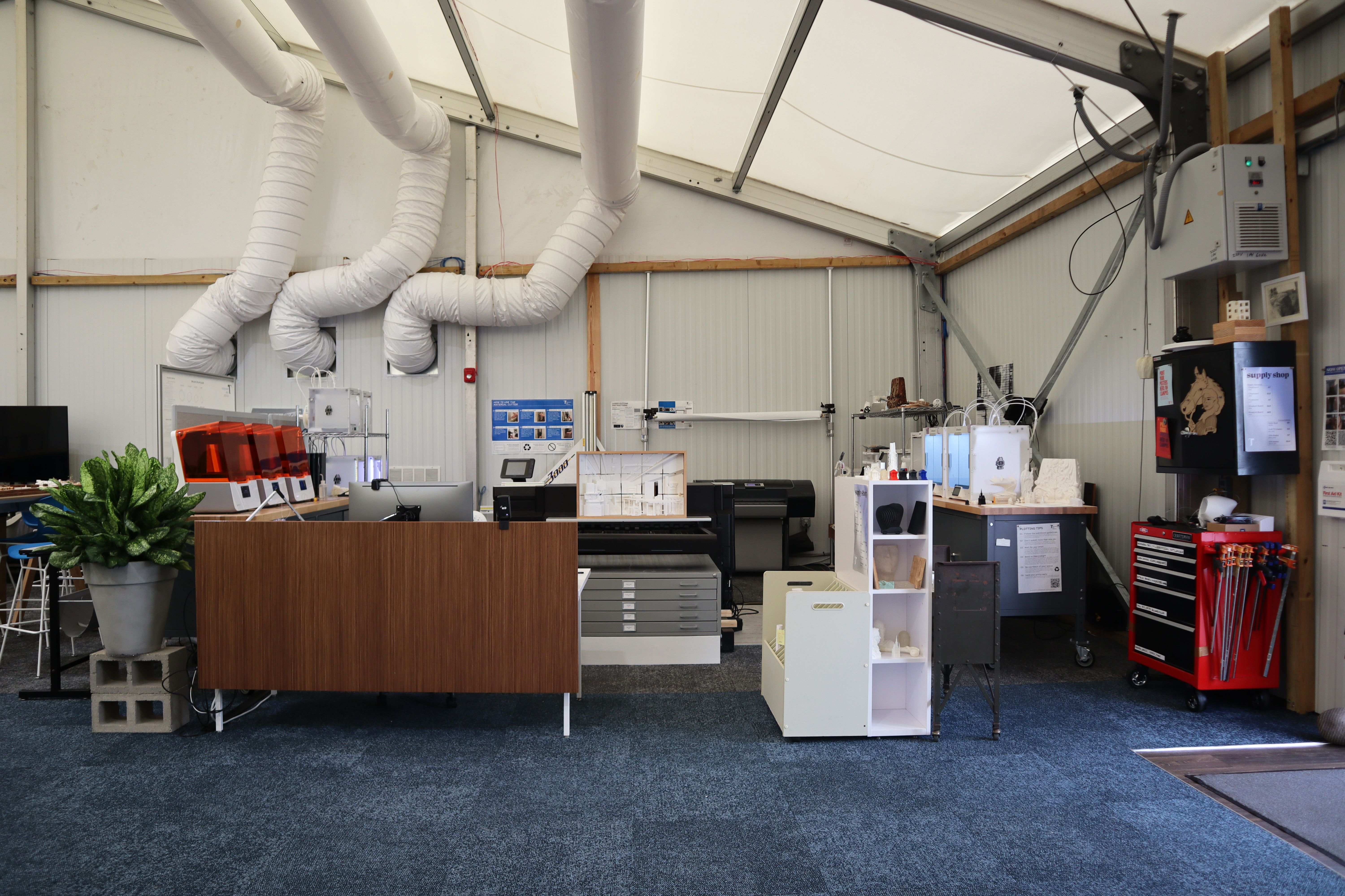front elevation view of the plot and 3D print lab in NQ1