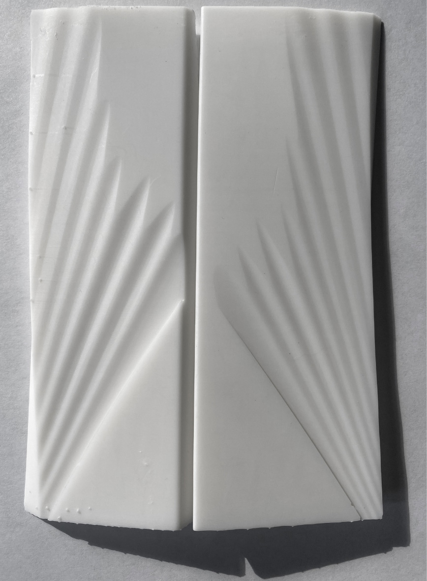 Detail of diagonally milled texture 