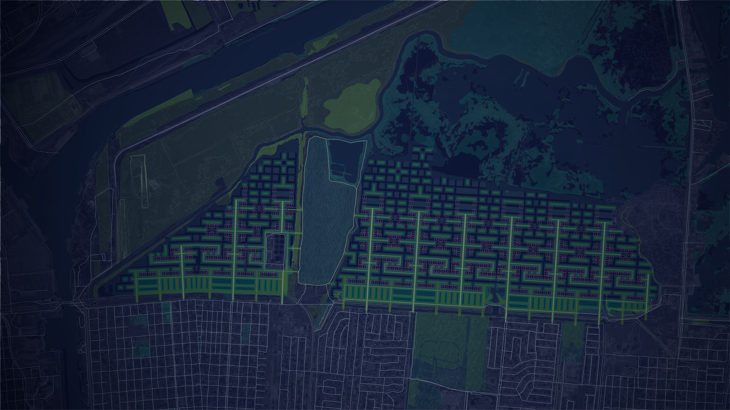 Digital site plan of waterways