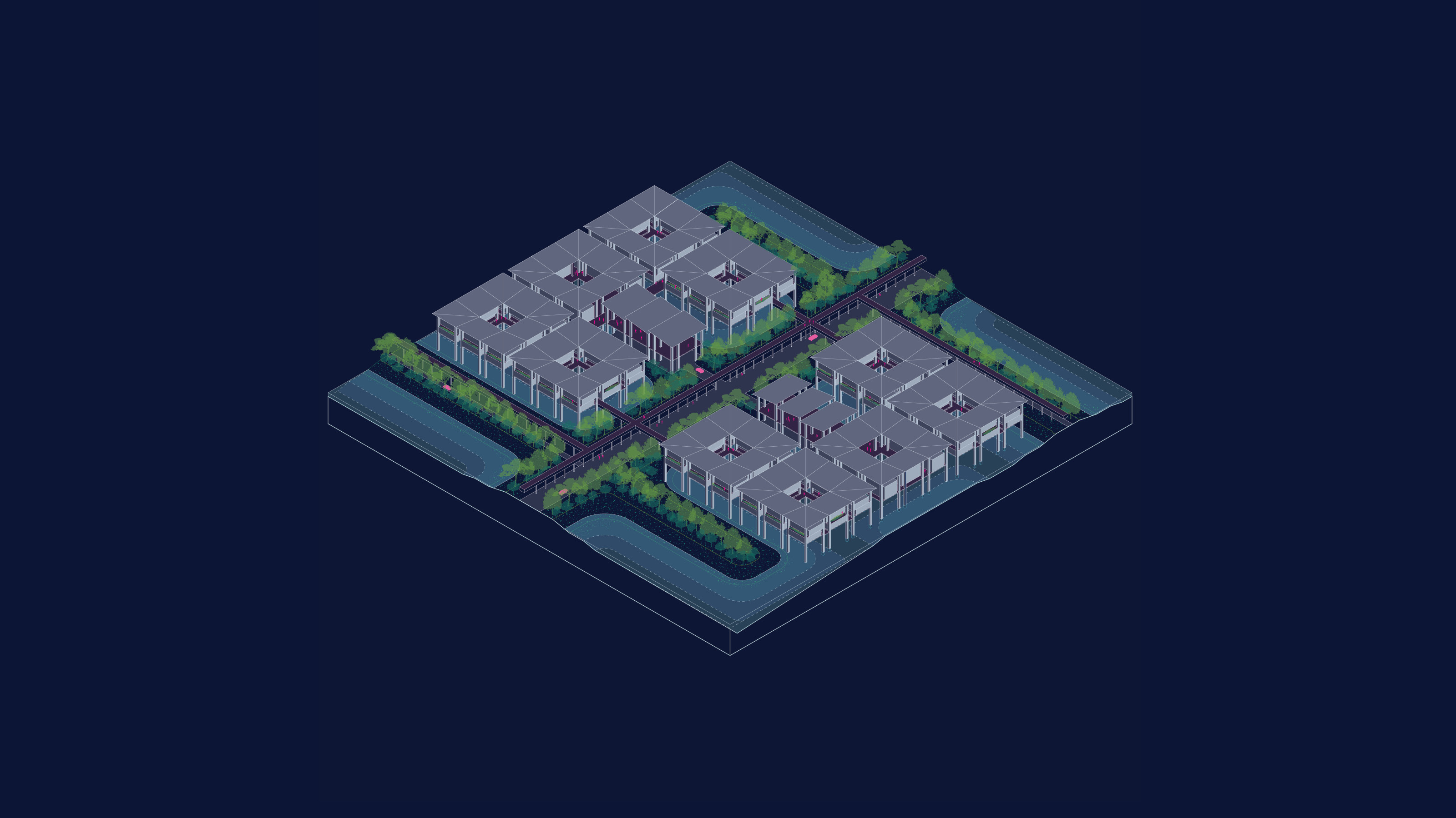 Site plan with infrastructure noted