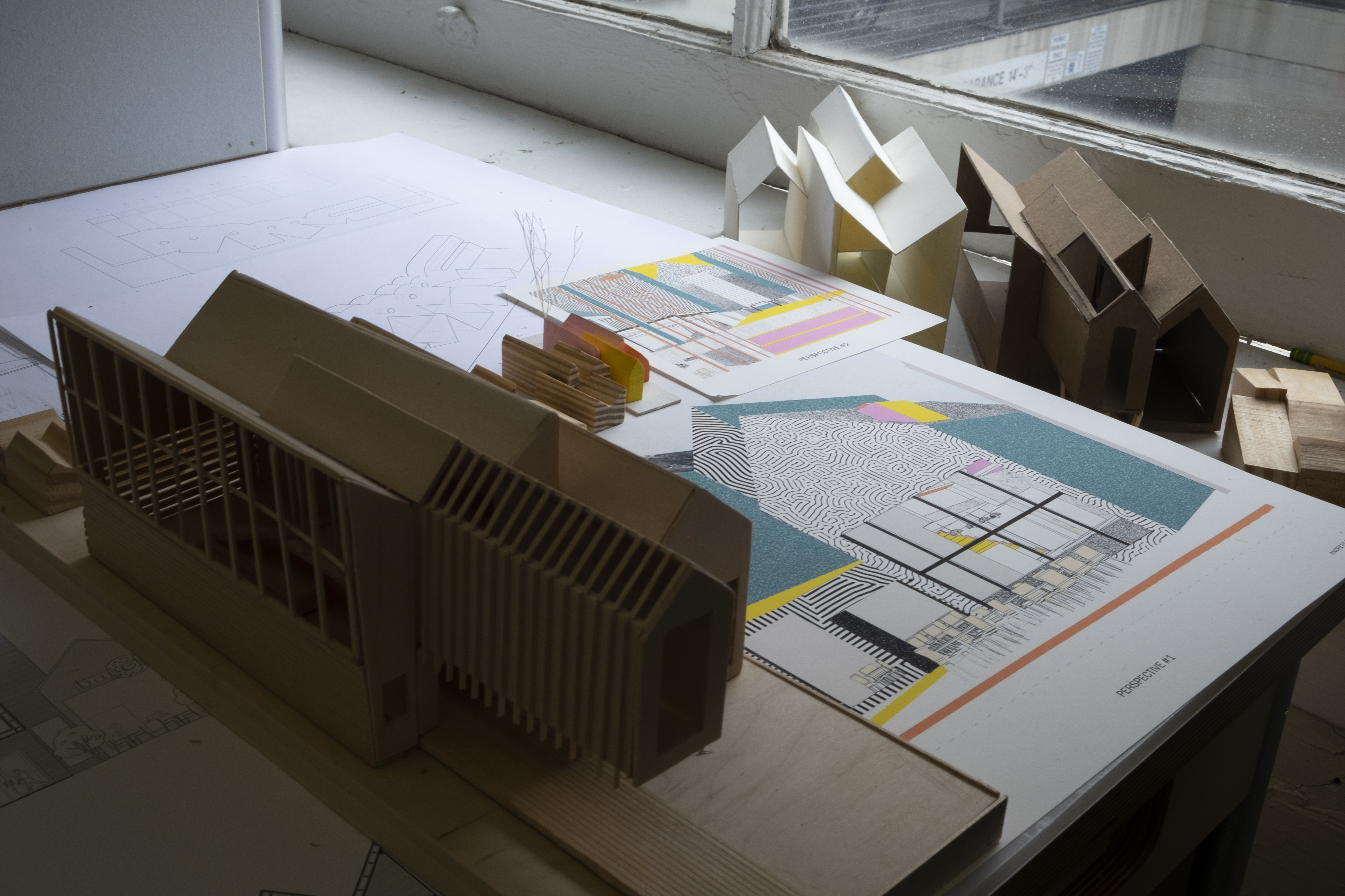 Wooden 3D model of a building. Second year project