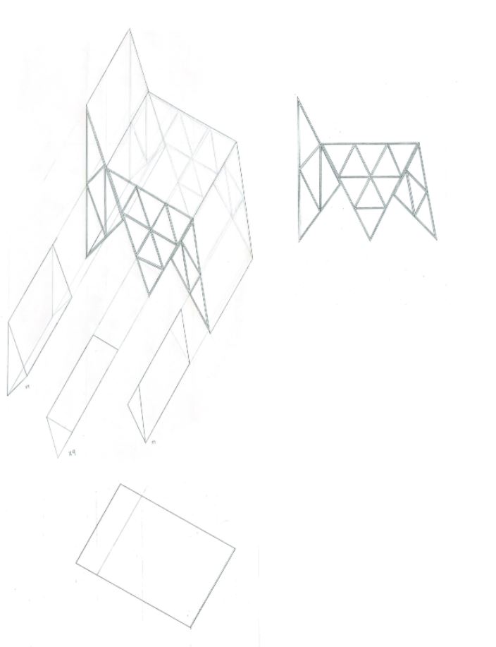 cardboard chair model drawing