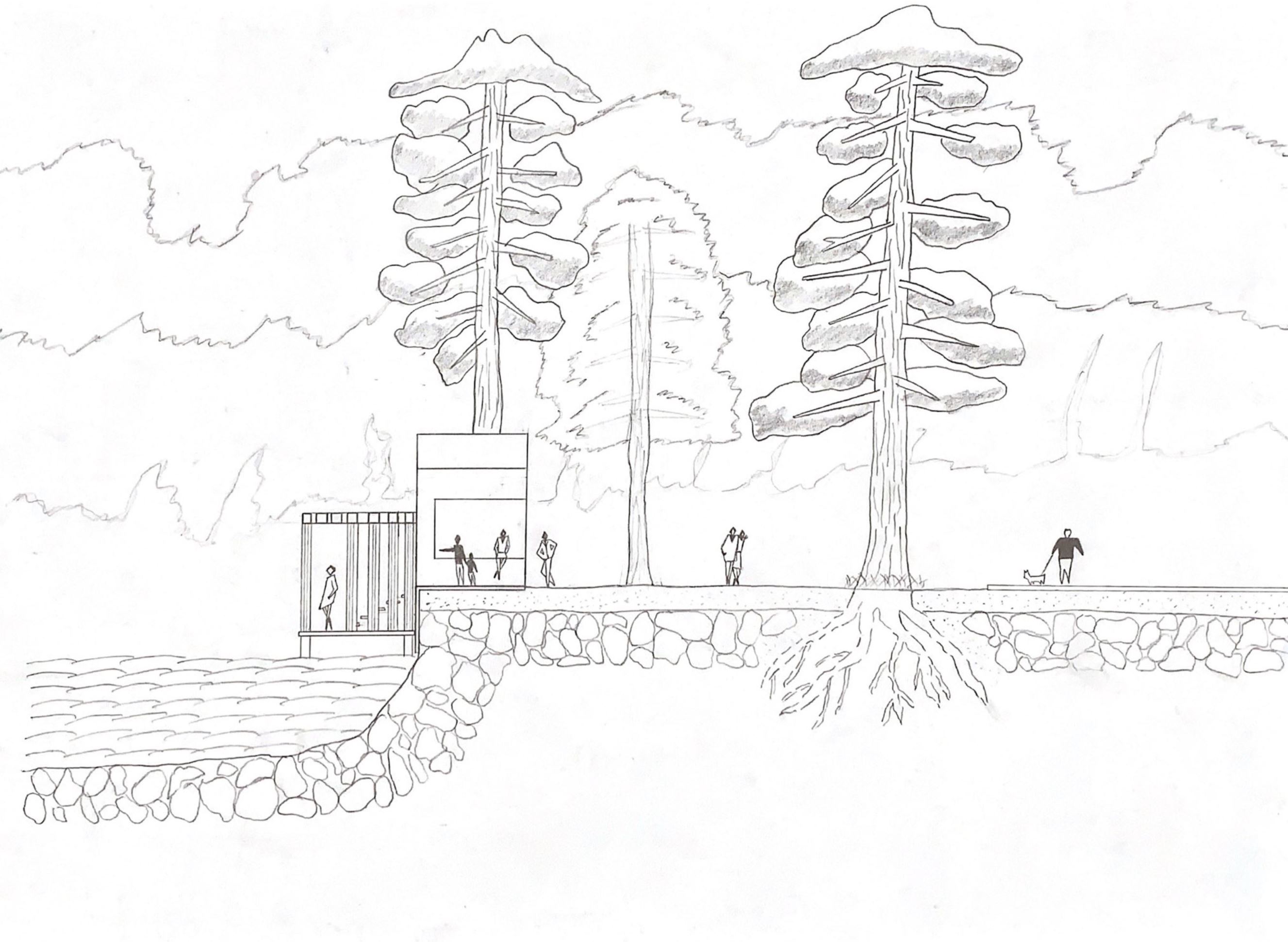 Model Drawing of the Site Shelter Project seating area
