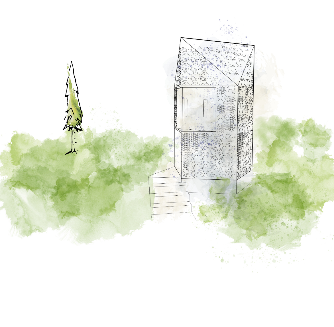 View Model of Structure. Illustration of site plans.