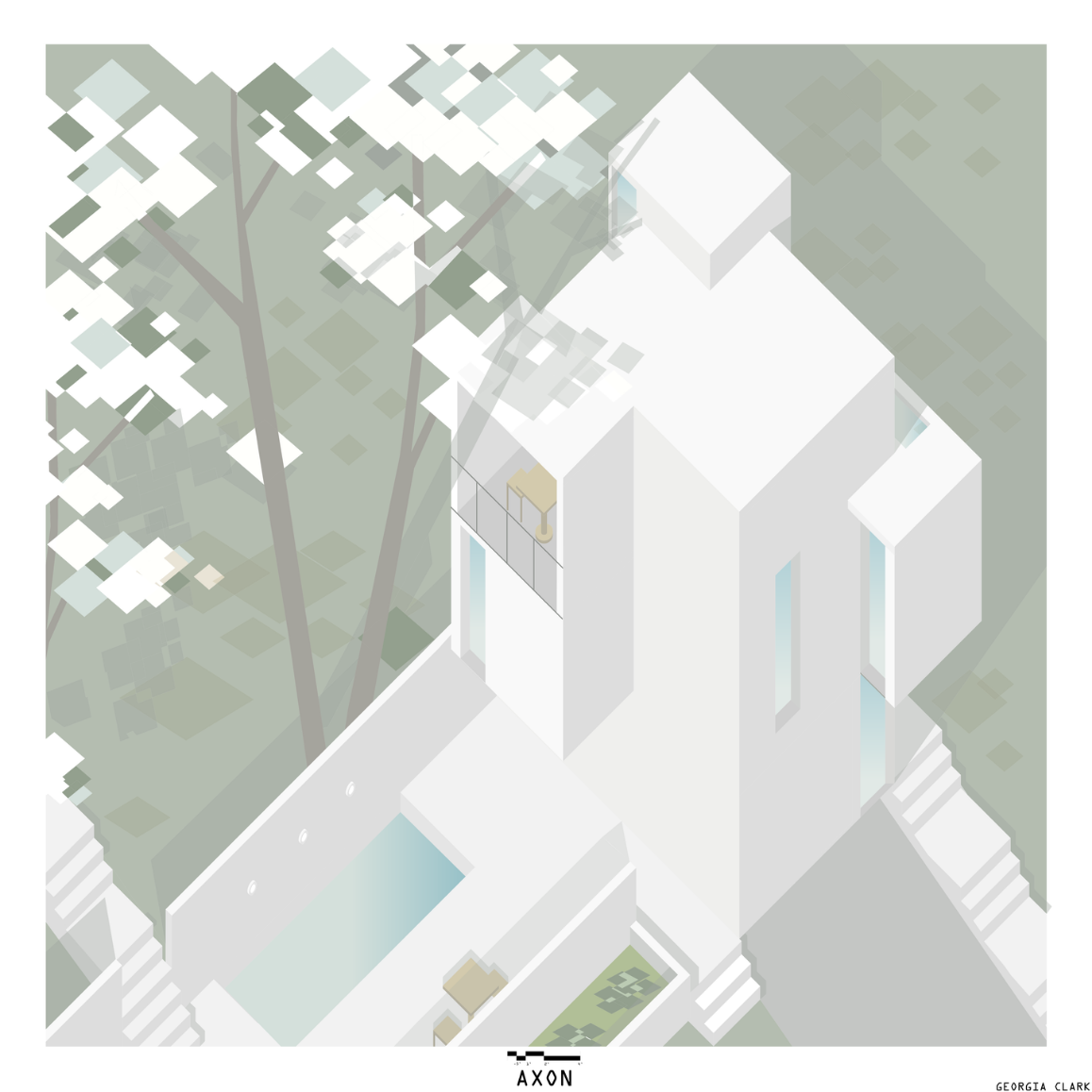 View Model of a Structure. Illustration of site plans.