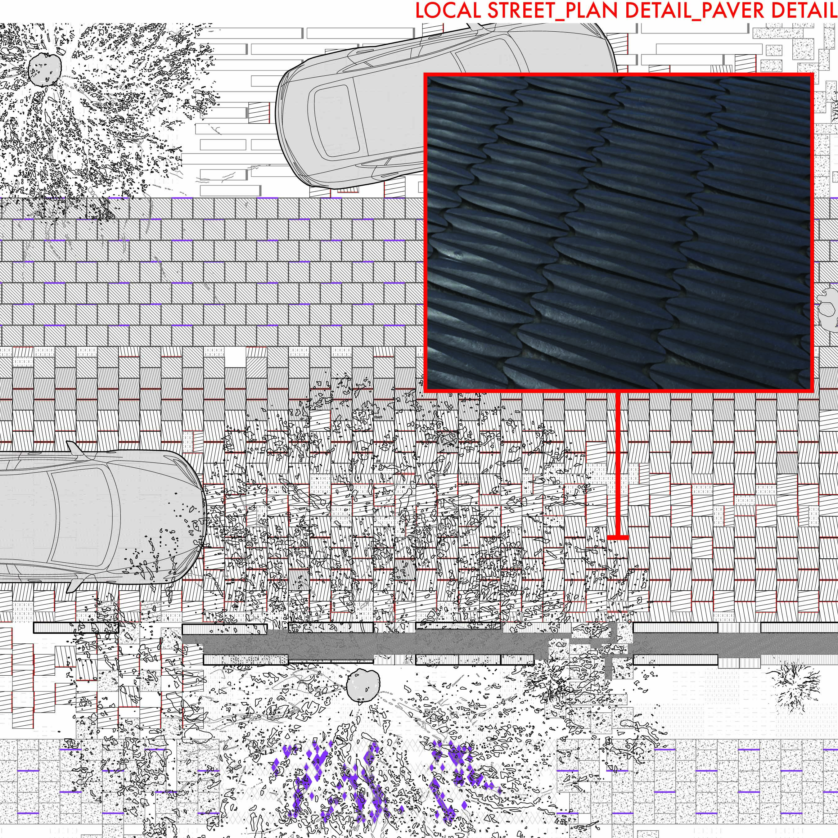 local street plan with paver detail