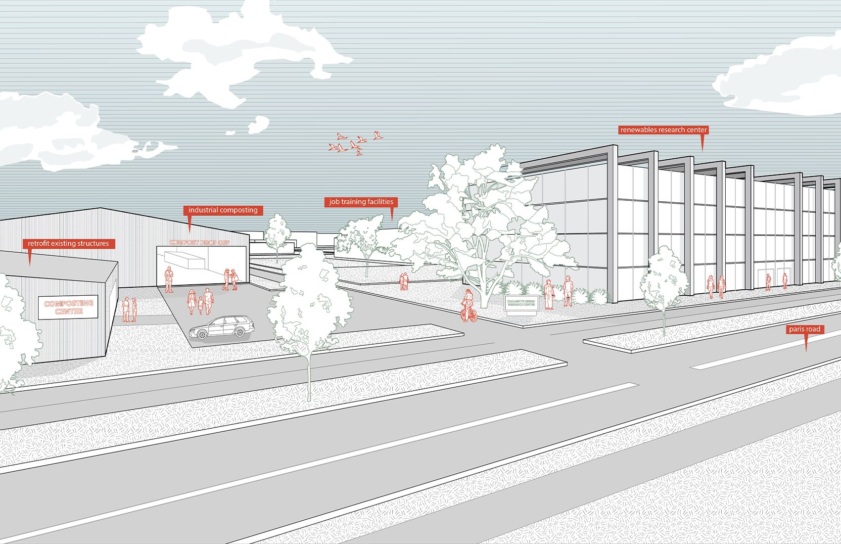 Katie Schultz's thesis project building locations