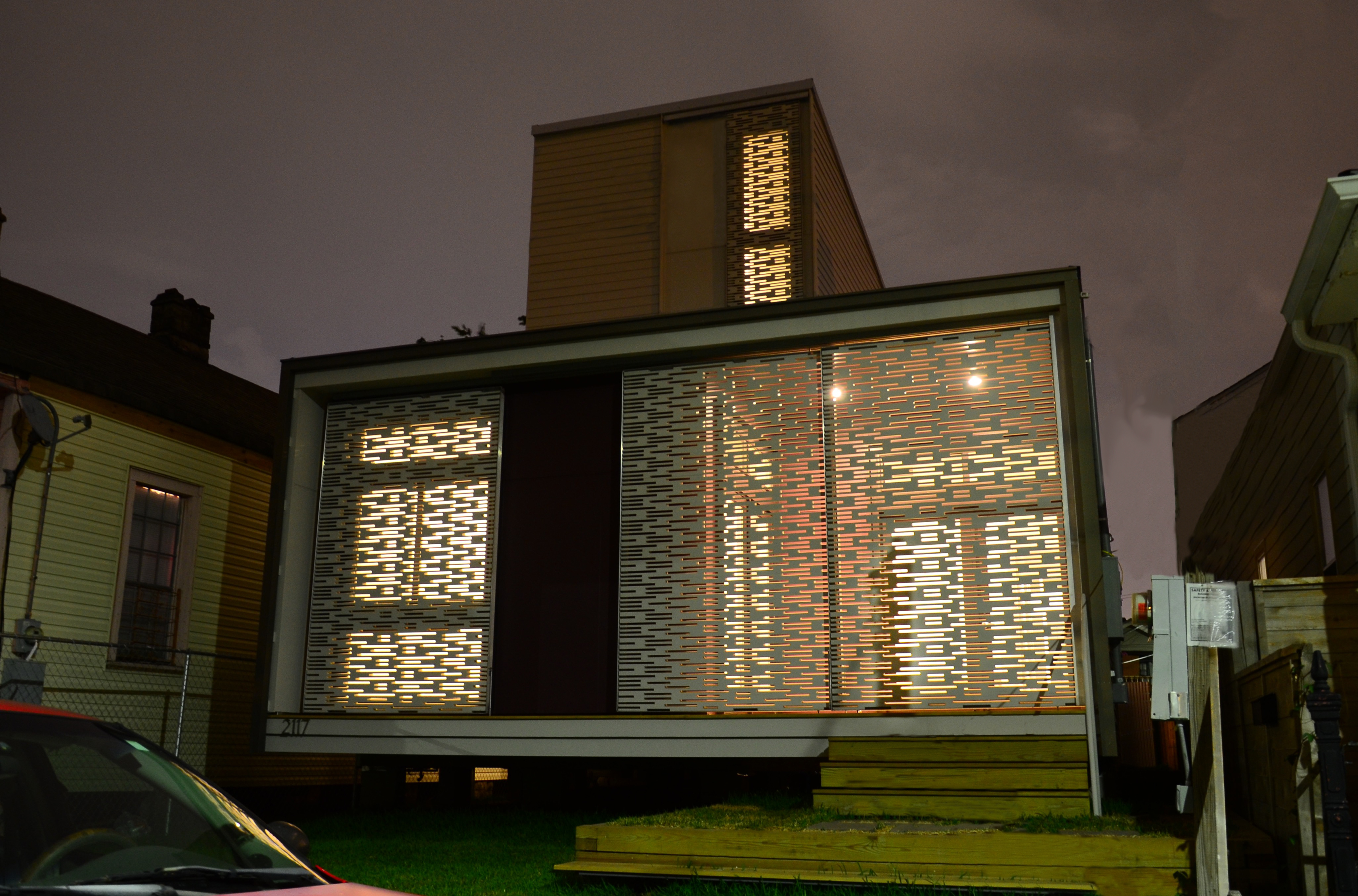Urban Build Development Home at night