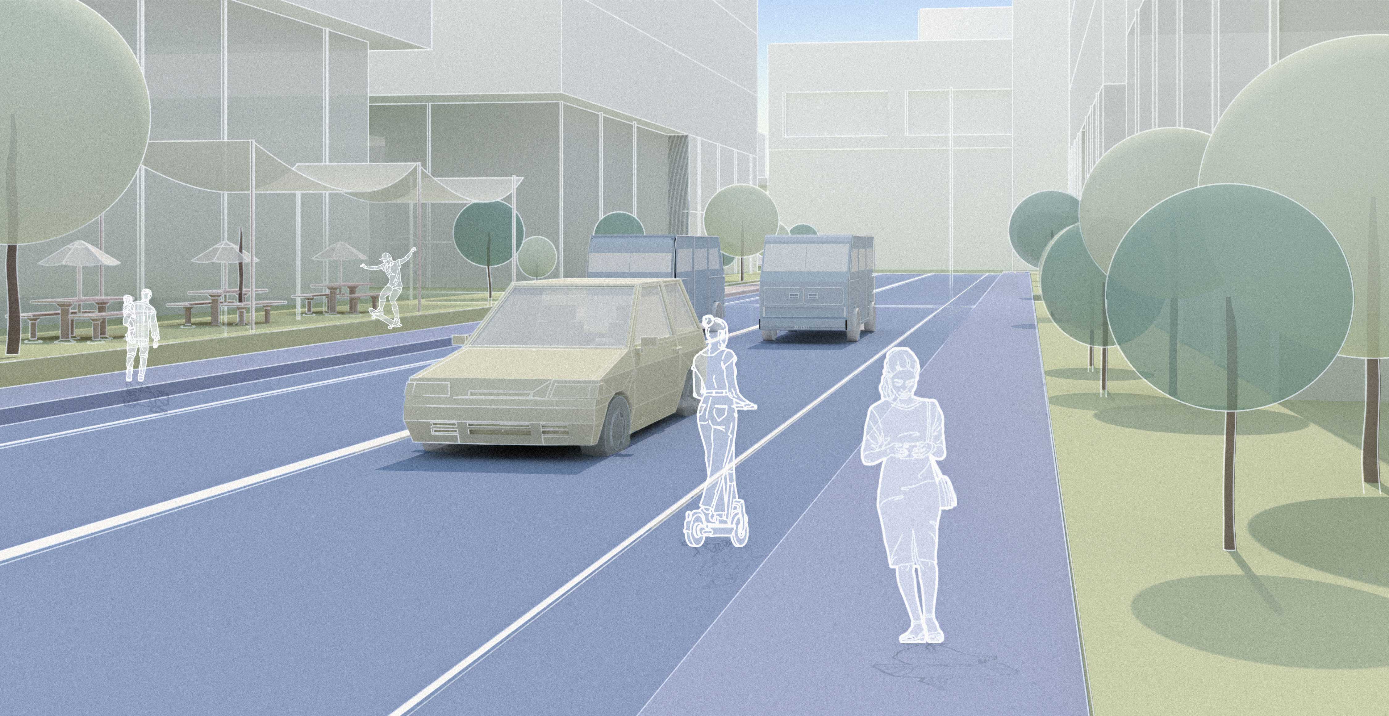 Arch 3031 car and street render