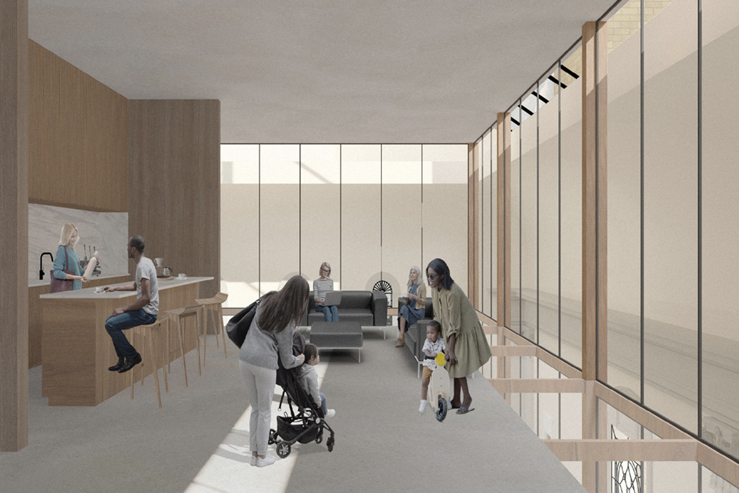 Olivia Georgakopoulos and Alyssa Barber's thesis: interior meeting space rendering