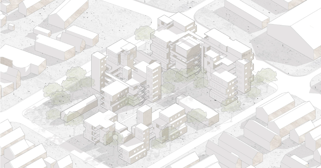 ARCH 2022/6022 Spring 2022 student work: axonometric rendering view