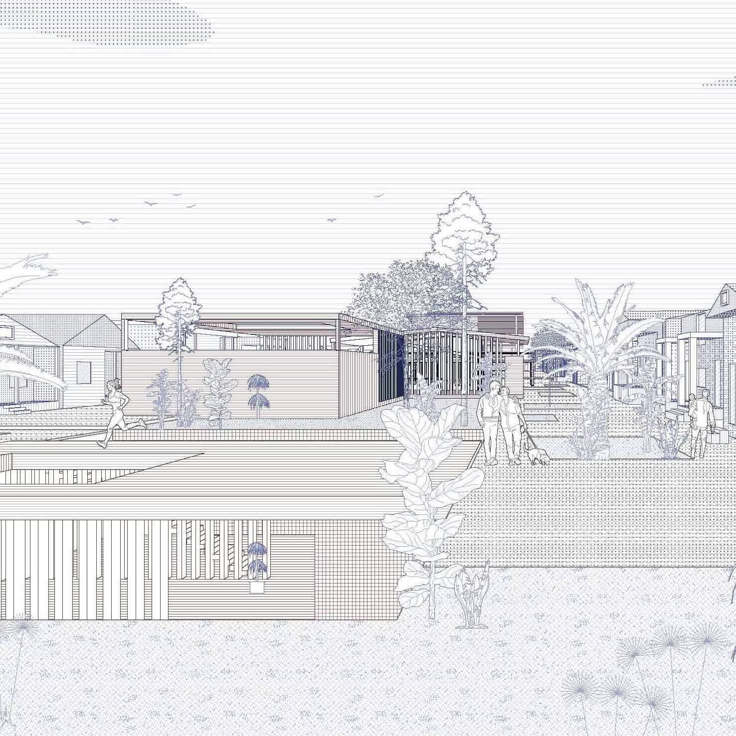 Andreea Dan and Tess Temple's thesis project inward gradient view of outdoor