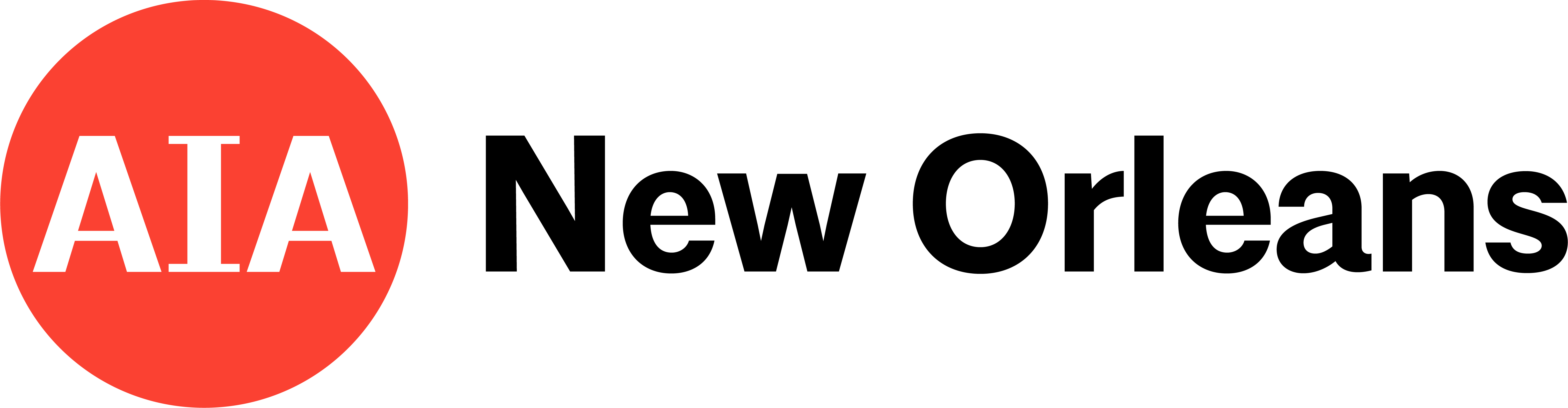 AIA New Orleans Logo- AIA in Red and New Orleans in Black