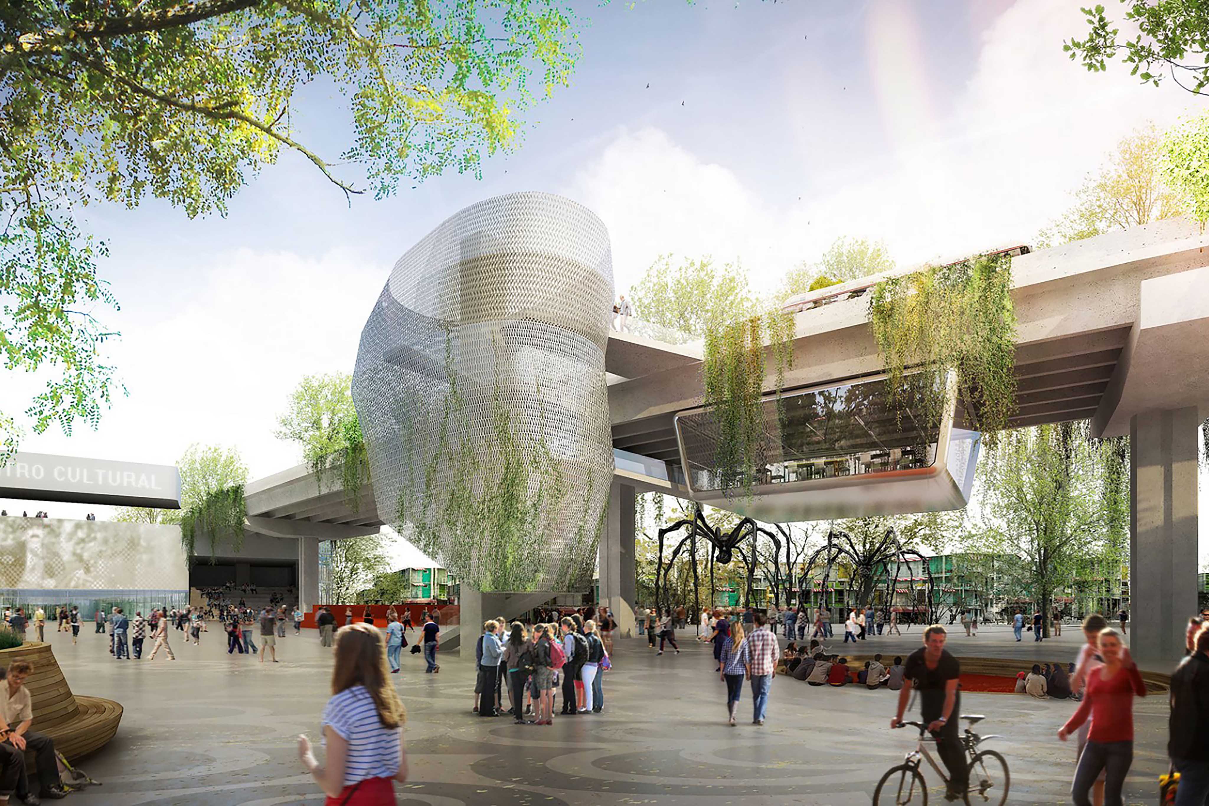 Rendering of abstract, modern building