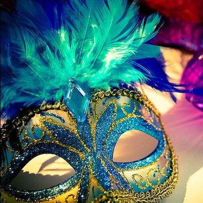Elaborately decorated mardi gras mask