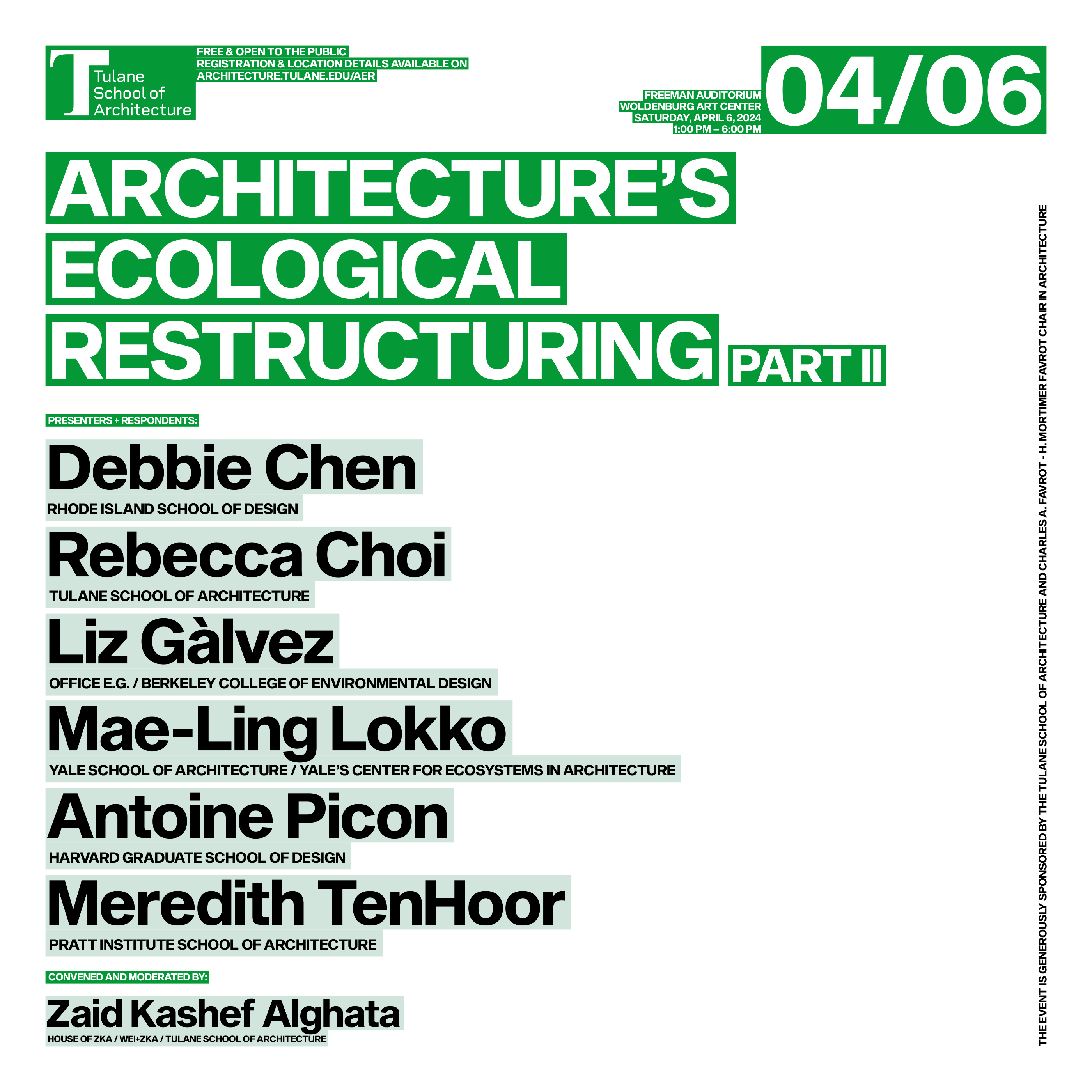 Digital poster of AER symposium with date of 4/6 and listing speakers names.