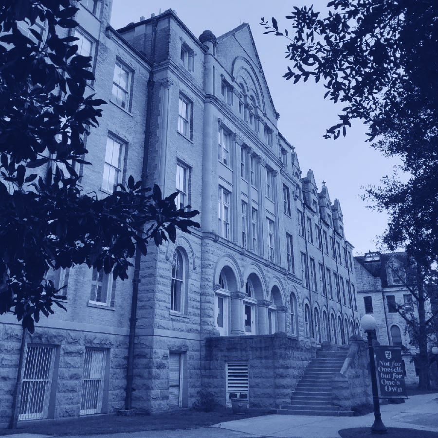 Facade of Richardson Memorial Hall at Tulane Uptown Campus.