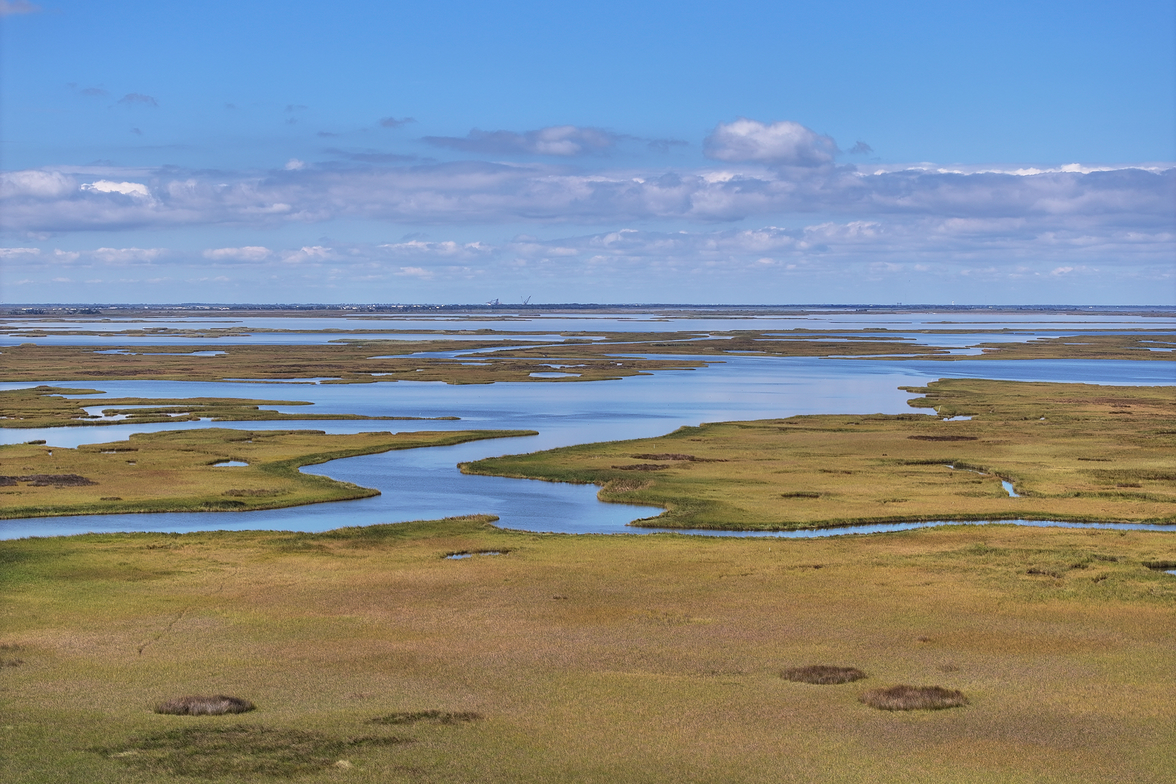 View of marsh from above