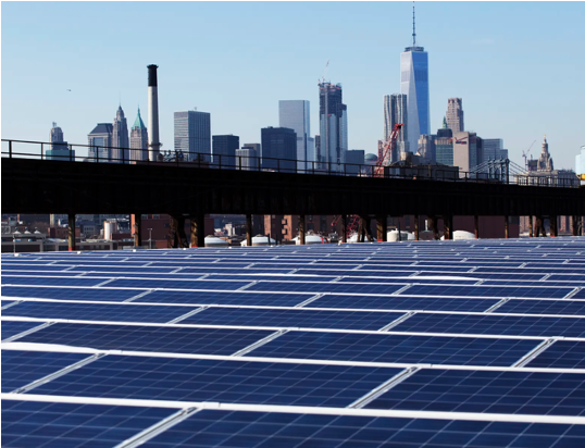 Solar Panels with New Orleans in the background