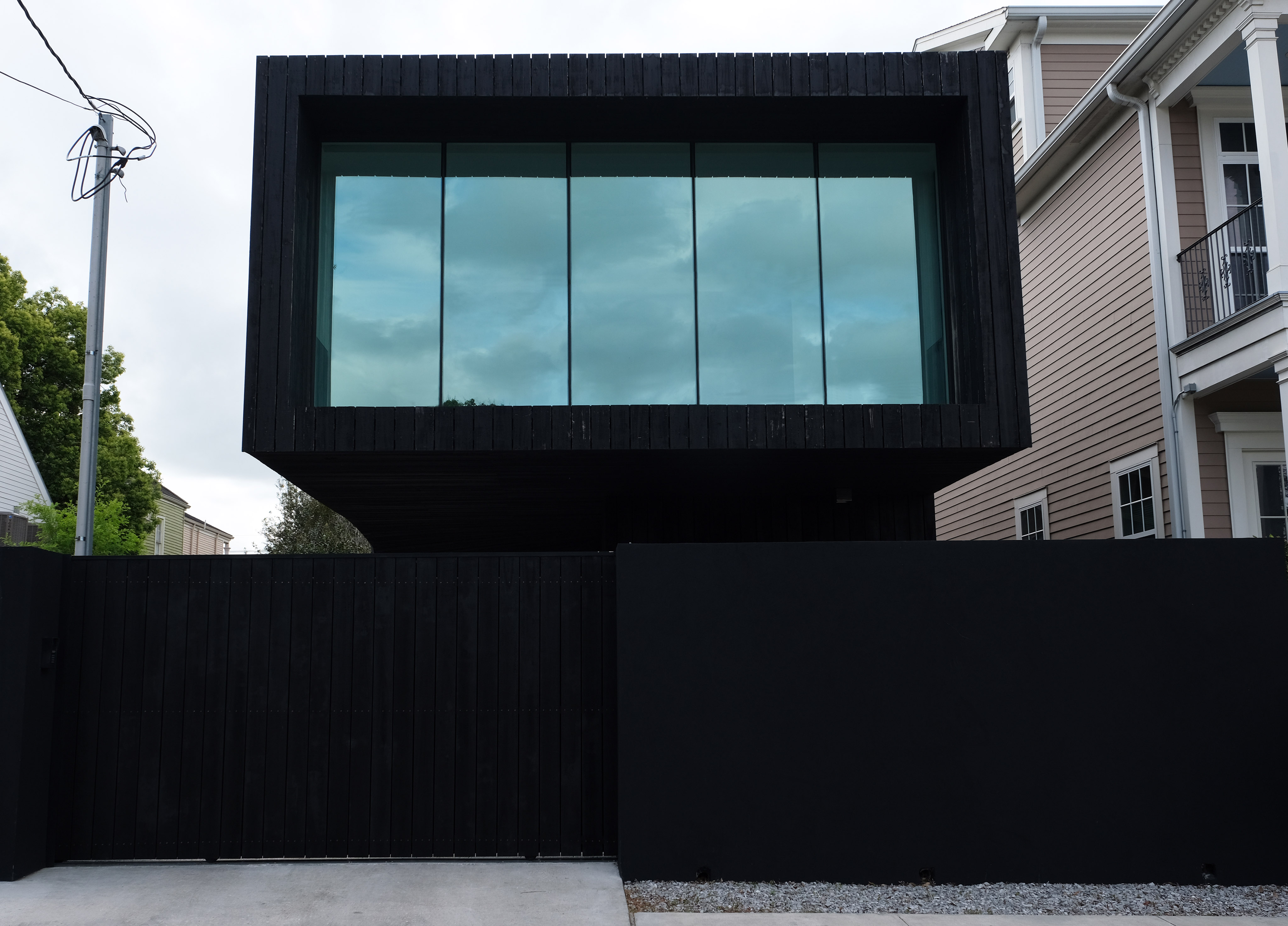 The outside windows of J-House.