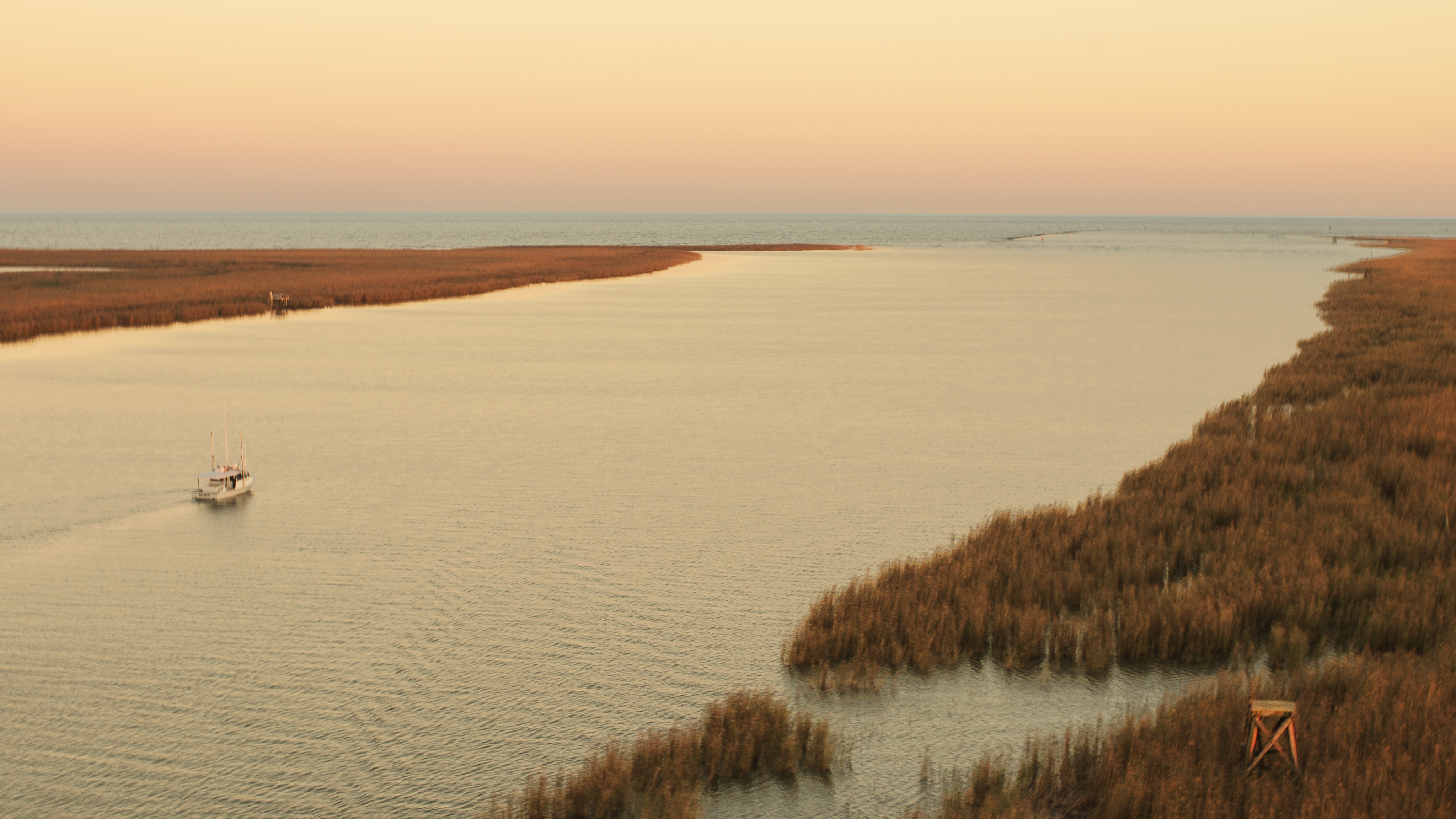 Mississippi River during a sunset