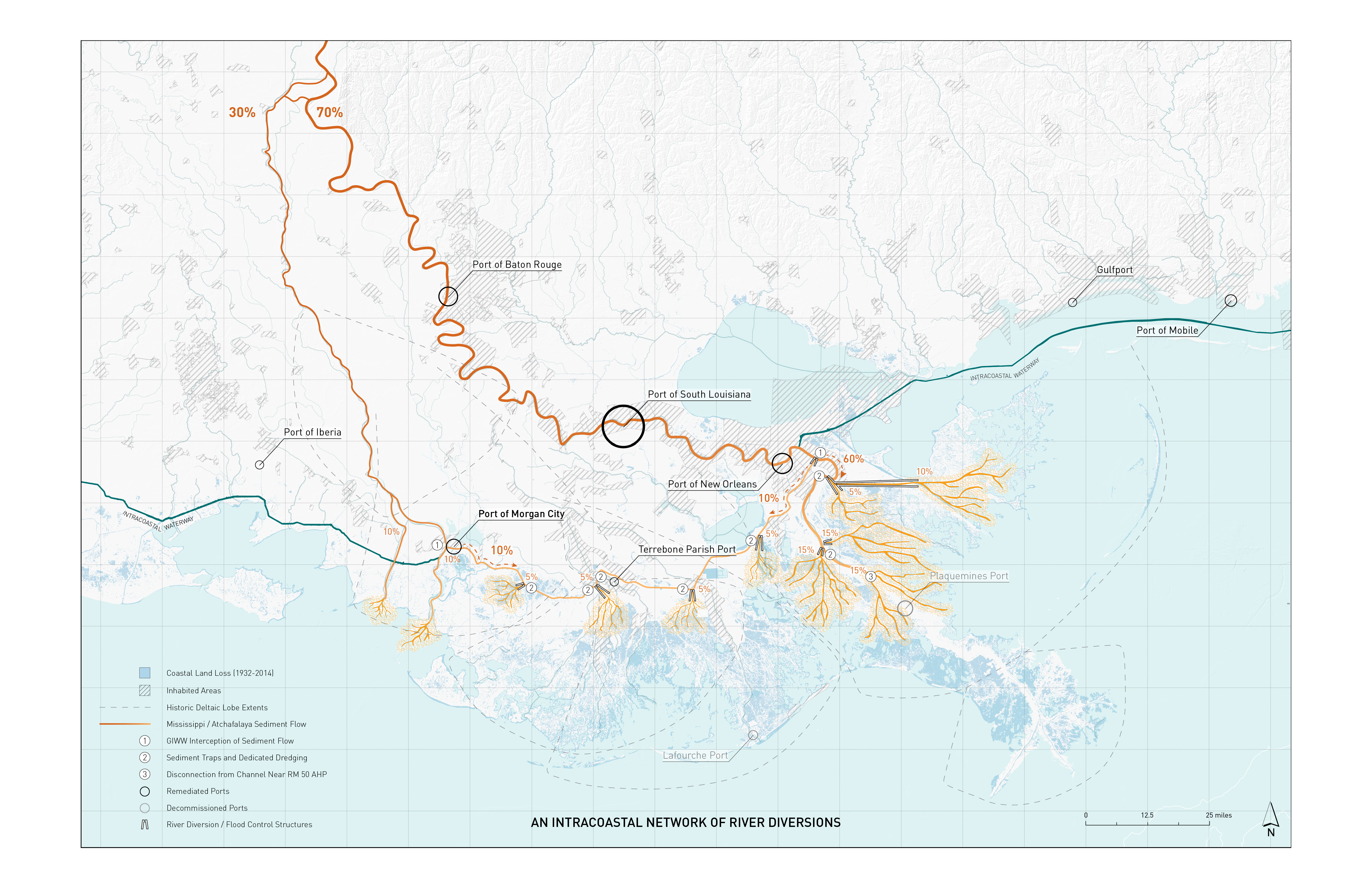 Map of Louisiana Coast