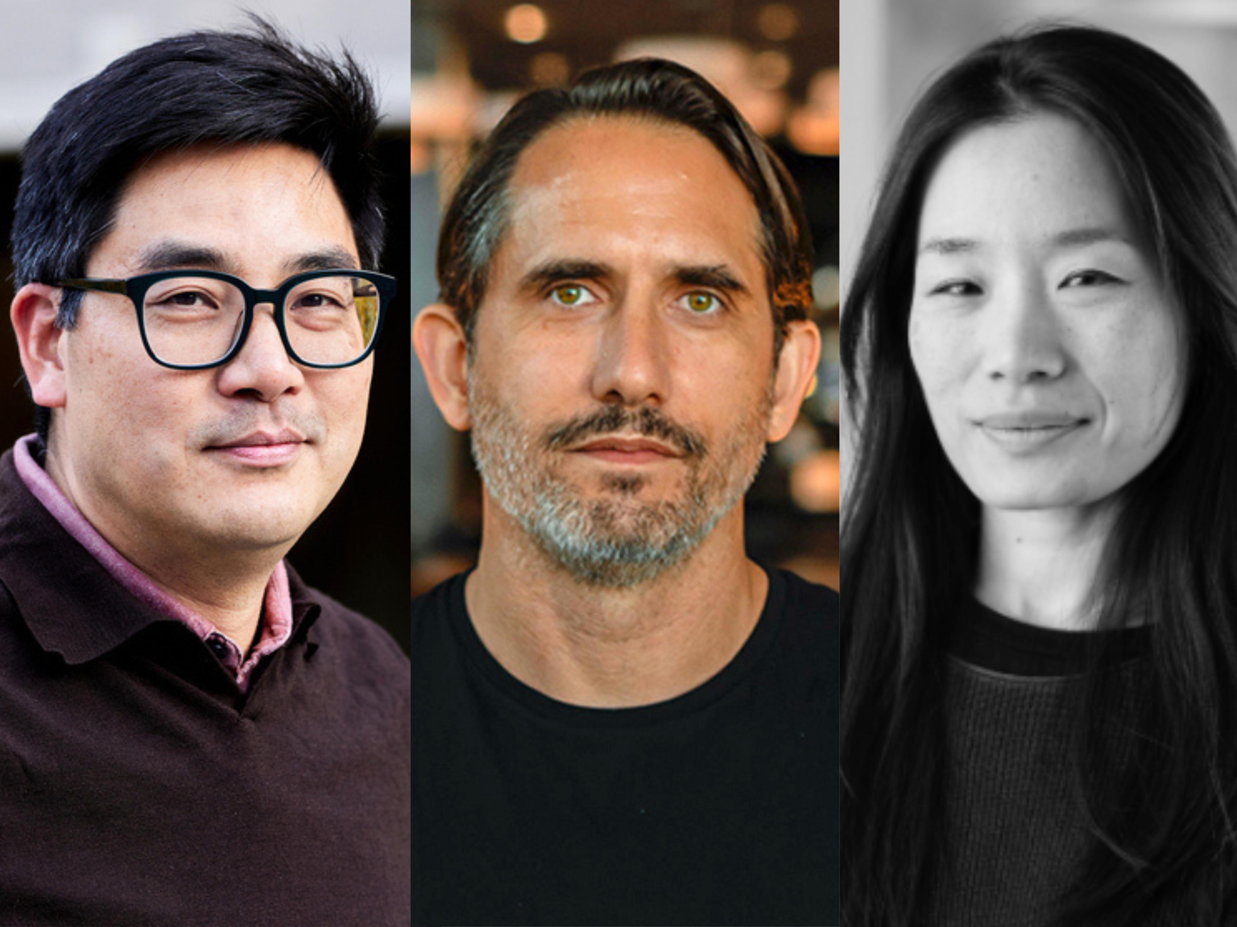 Headshots of David Hsu, Bradley Cantrell, and Leena Cho.
