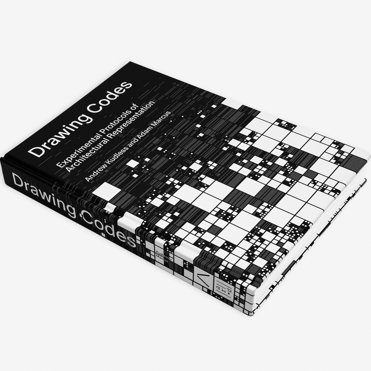 Copy of the Drawing Codes book on a table at angled view.