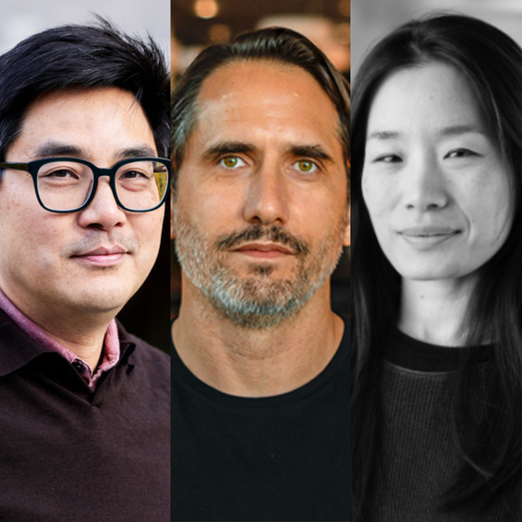 Headshots of David Hsu, Bradley Cantrell, and Leena Cho.