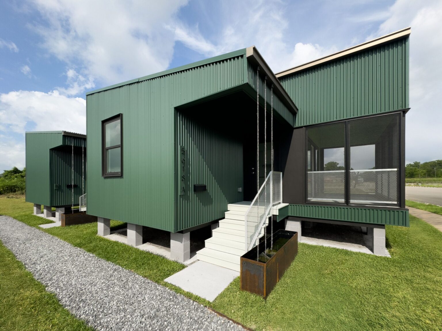 Side view of the URBANbuild 20 duplex affordable housing design-build.