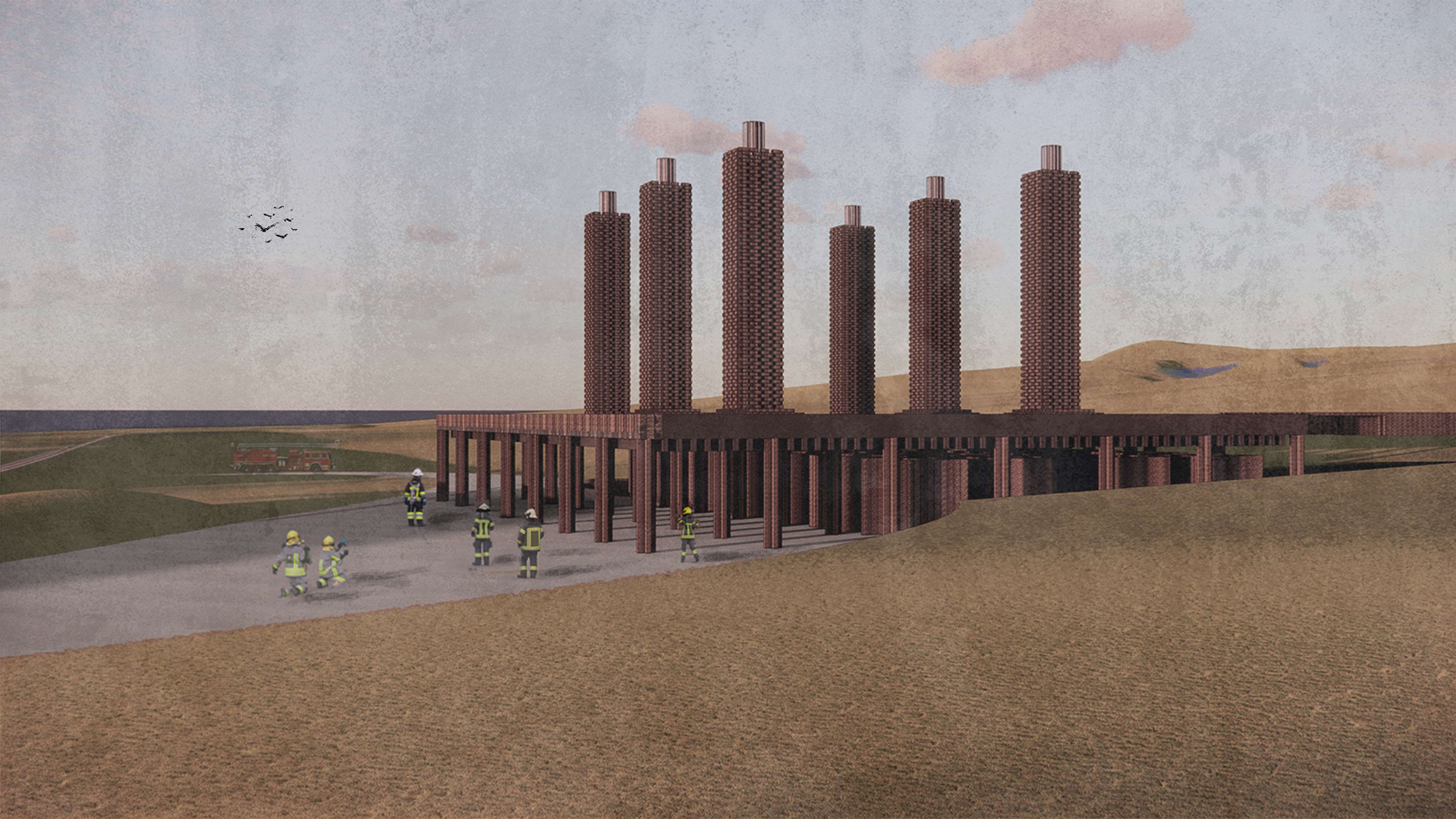Exterior view of the proposed fire station