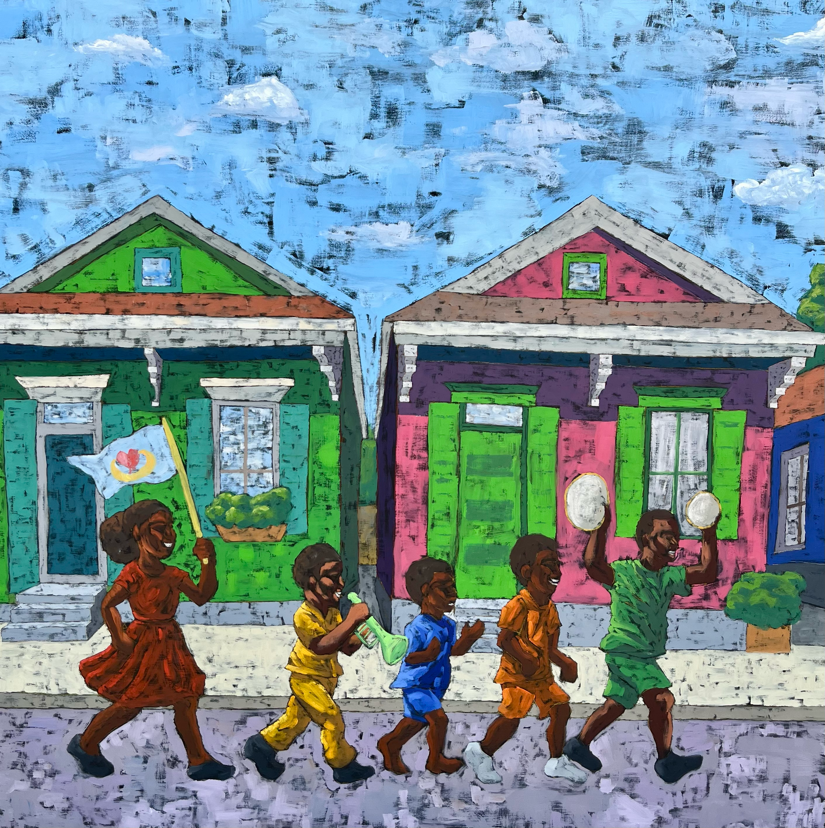 Image of Brandon Surtain paintings on display