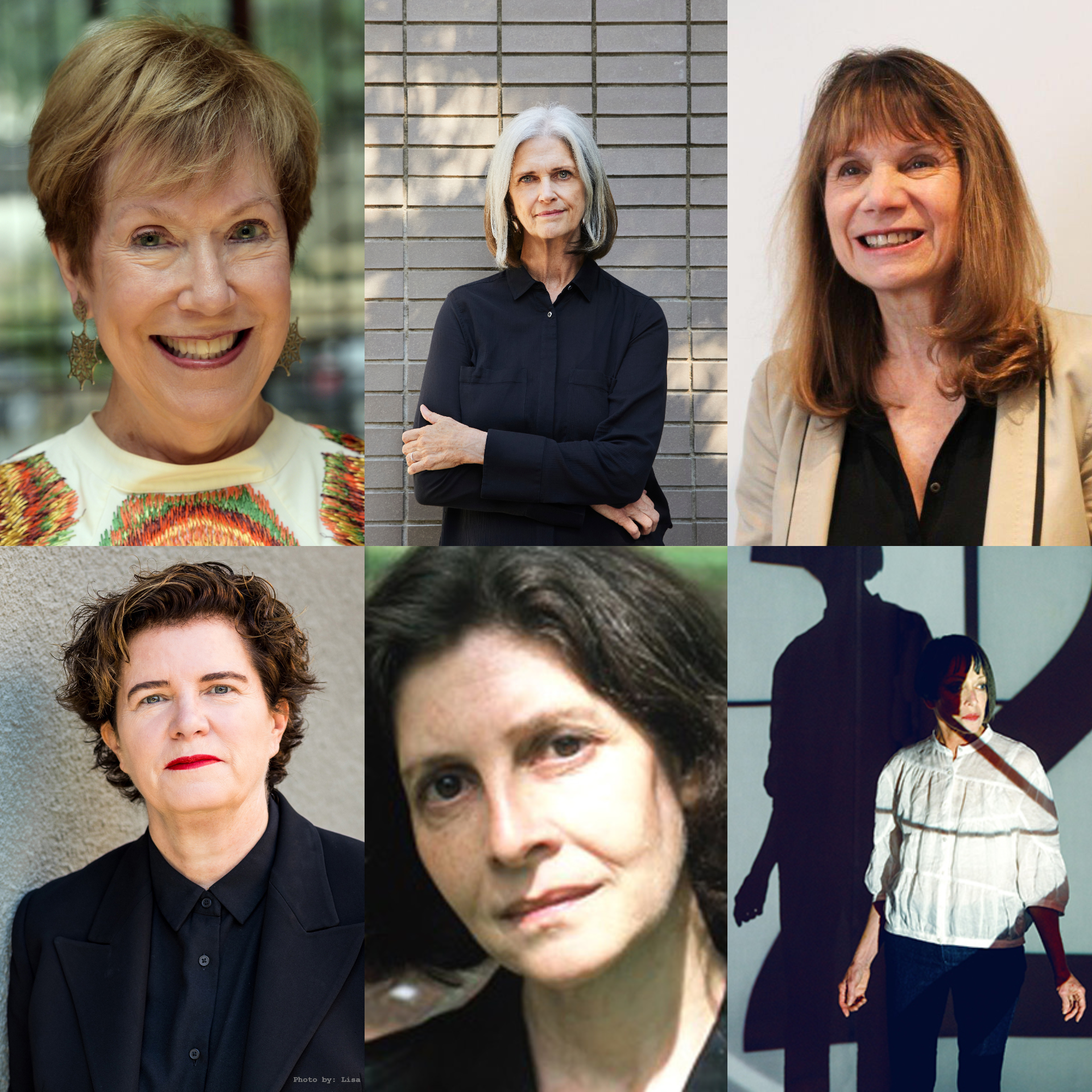 Stacked headshots of six people: Carol Reese, Deborah Berke, Mary McLeod, Amy Murphy, Joan Ockman, and Diana Thater.