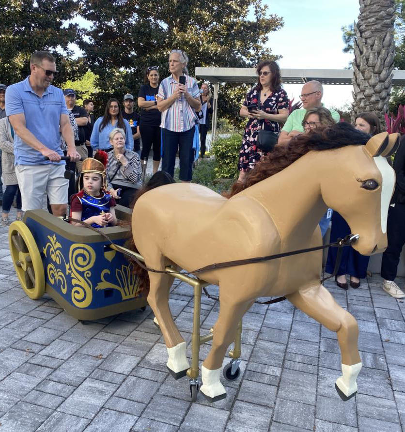 An adaptive chariot costume for Halloween 