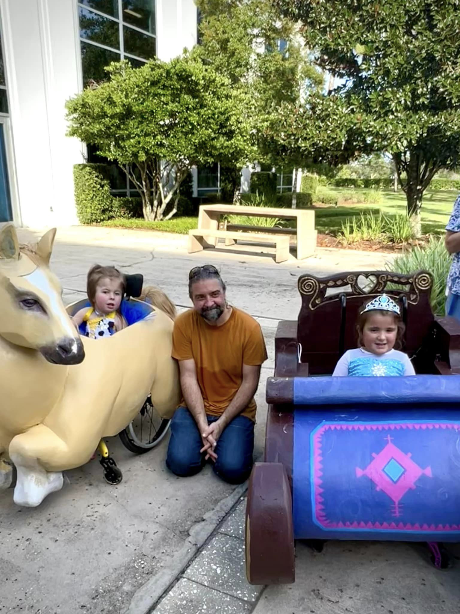 Testing prototypes of adaptive costumes for Halloween 