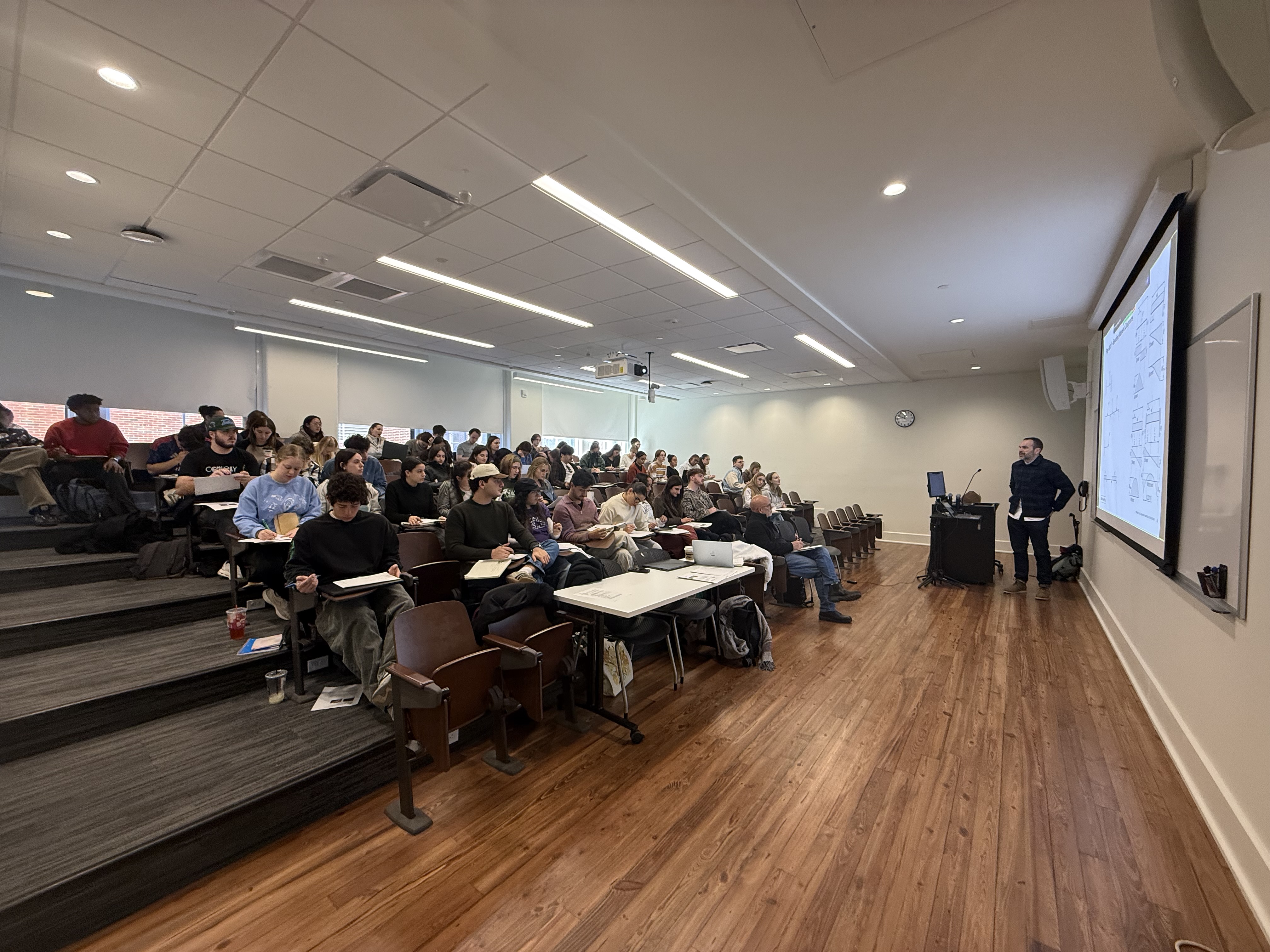 Students sit for a lecture from experts in RMH