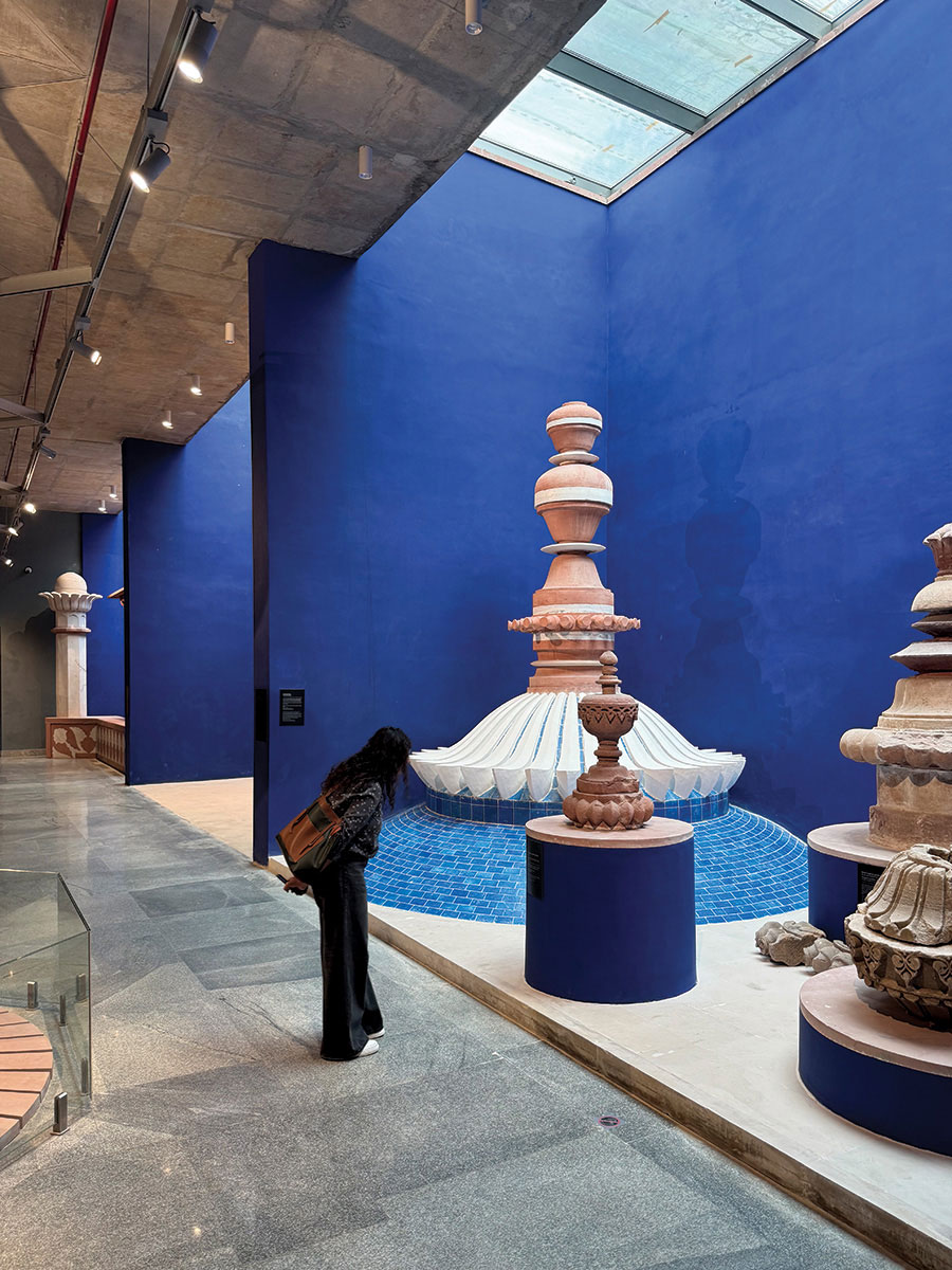 skylights funnel light over artifacts in the museum