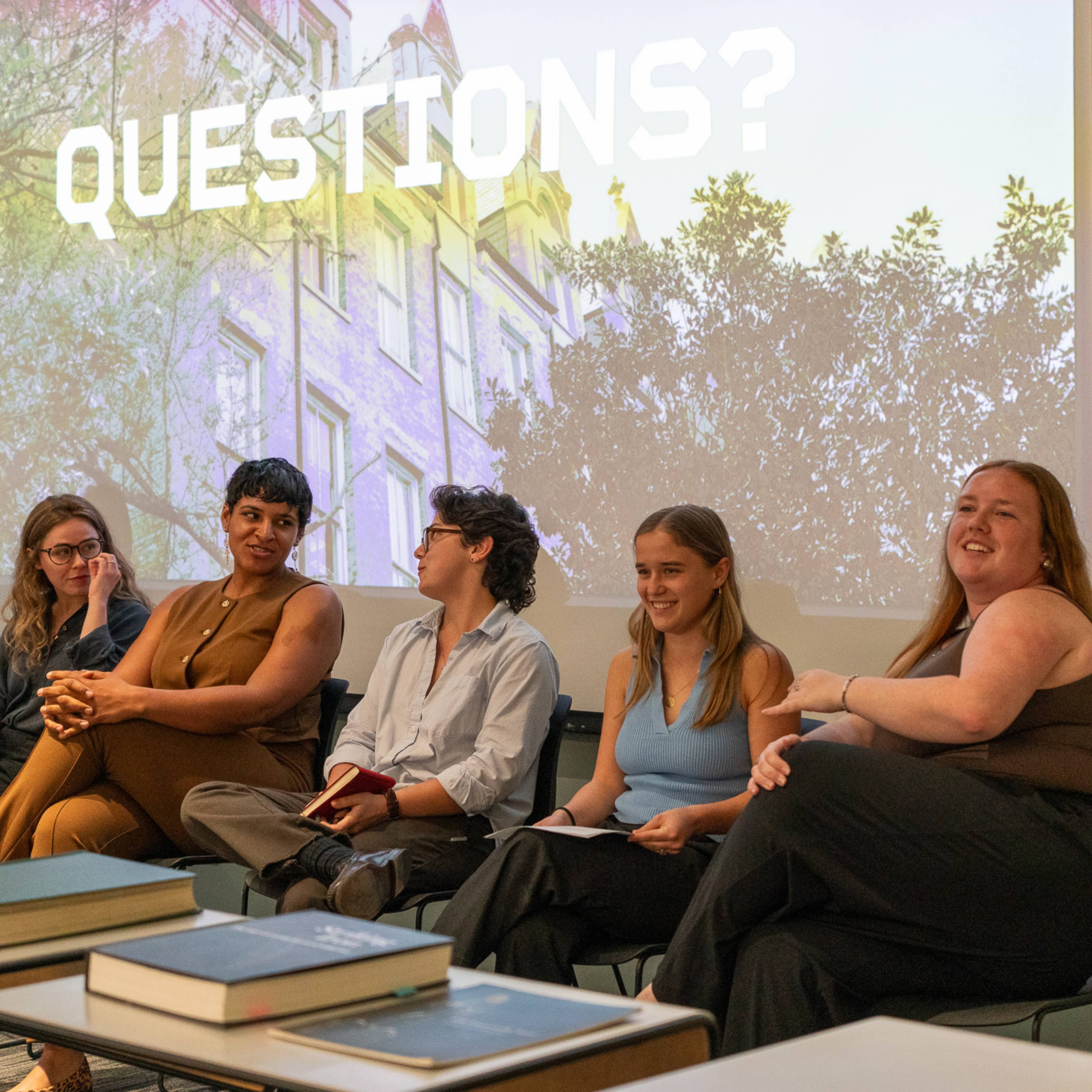 Students on a panel for the 2025 