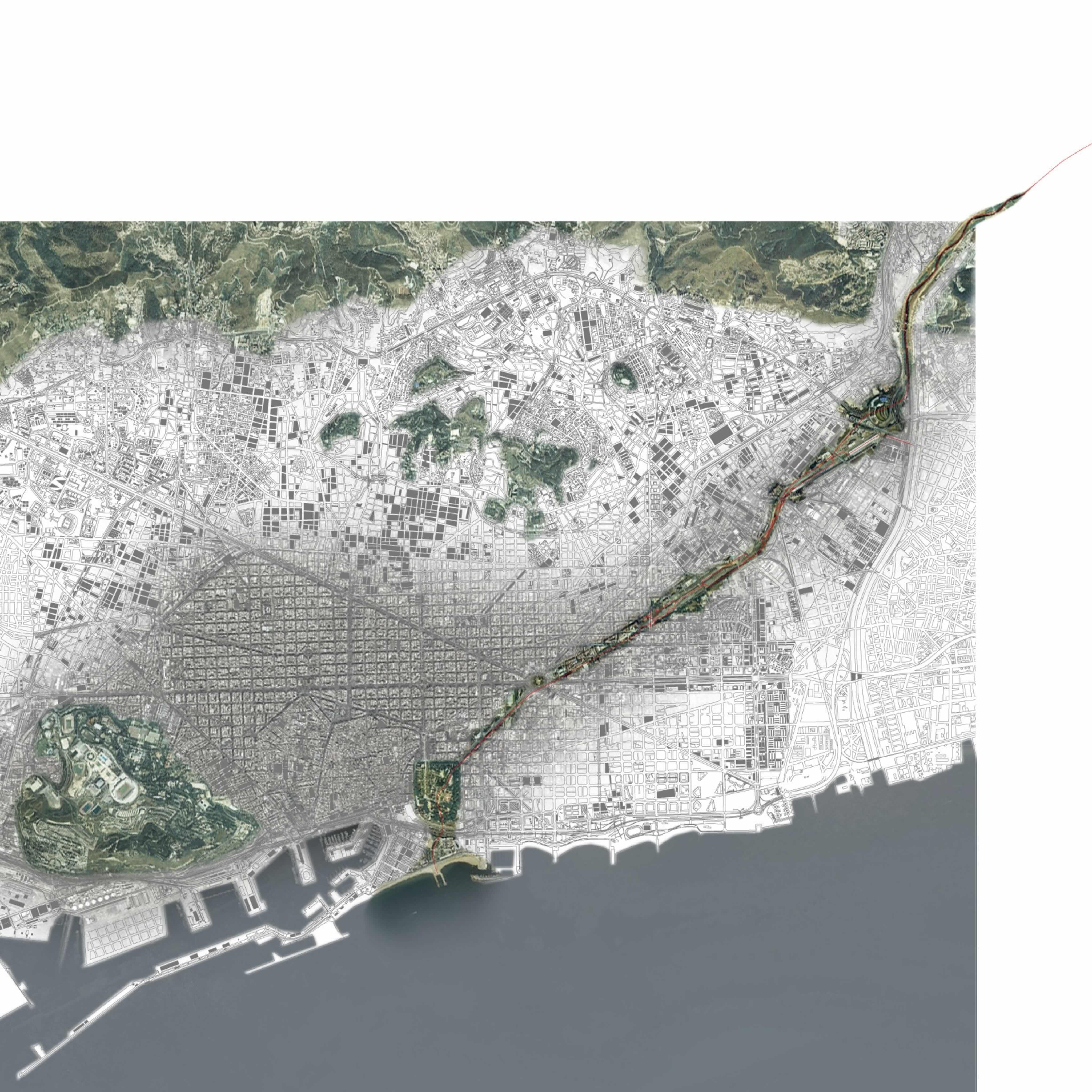 overhead shot of barcelona