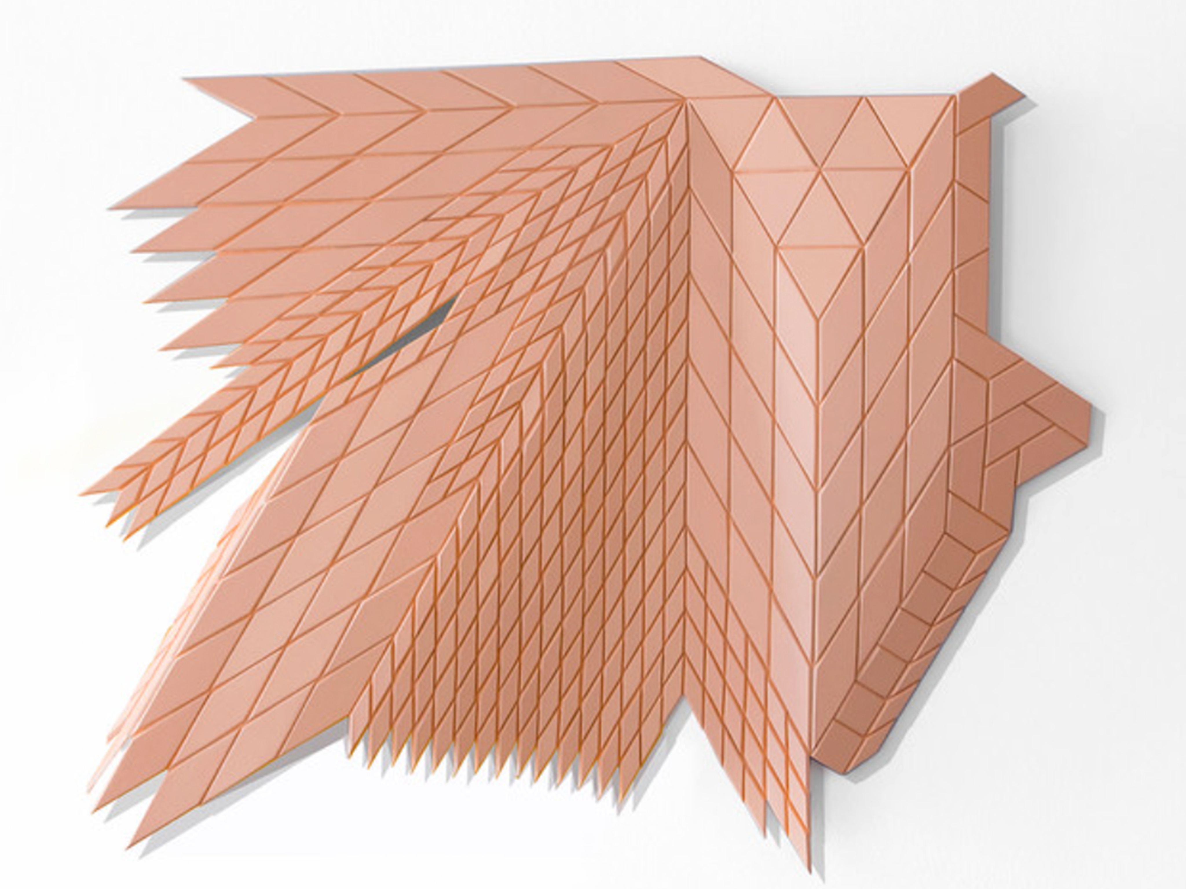 Tan geometric sculpture