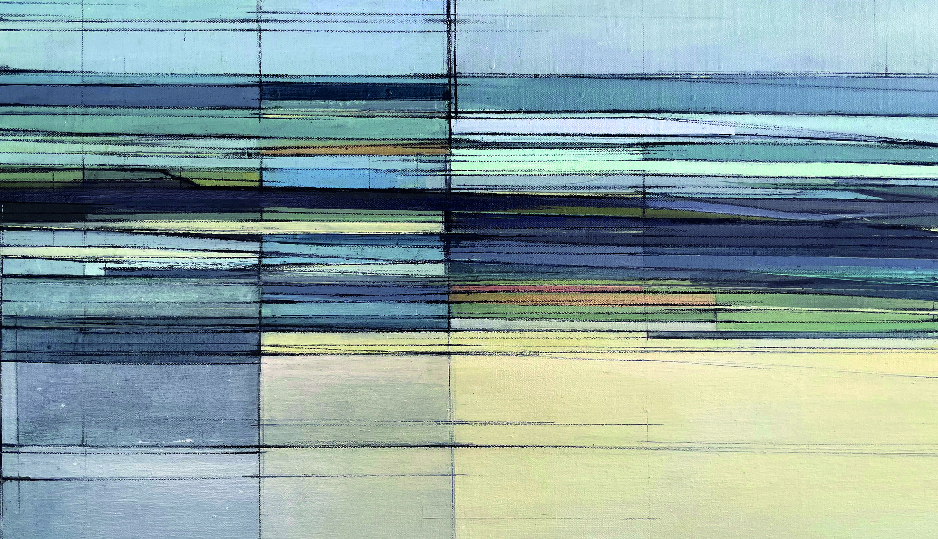 abstract painting of spanish agarian fields
