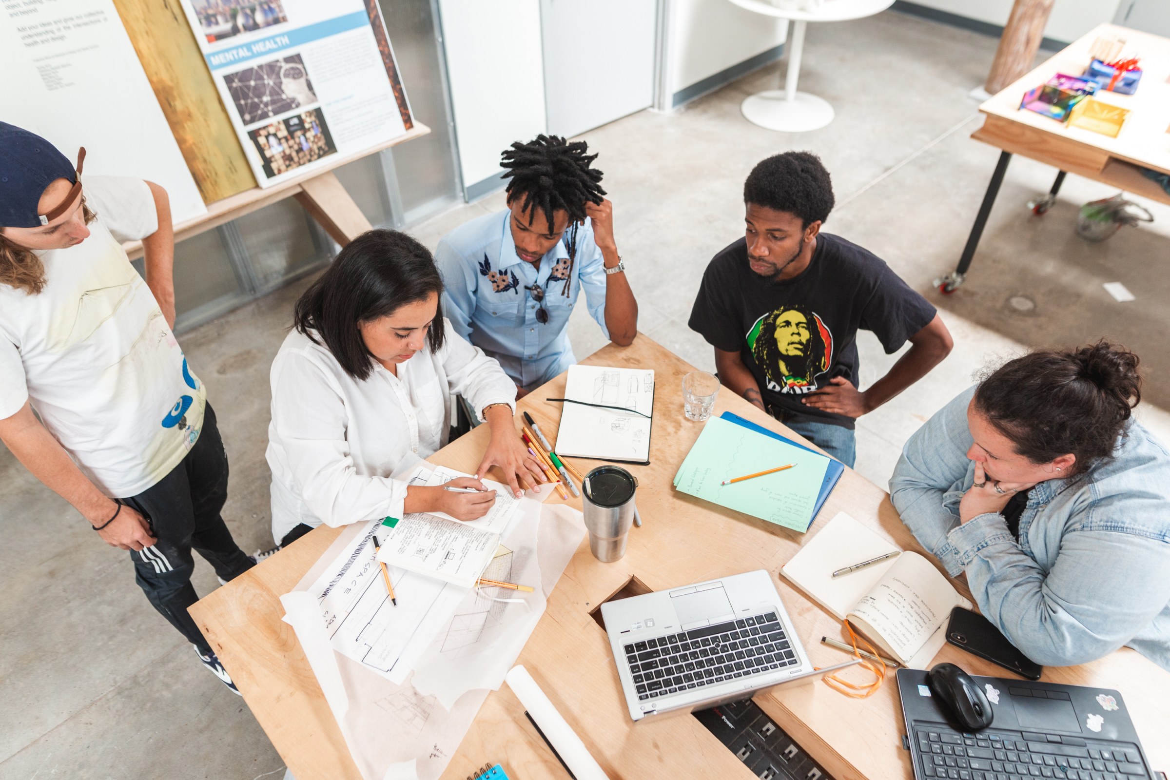 group of people learning architecture