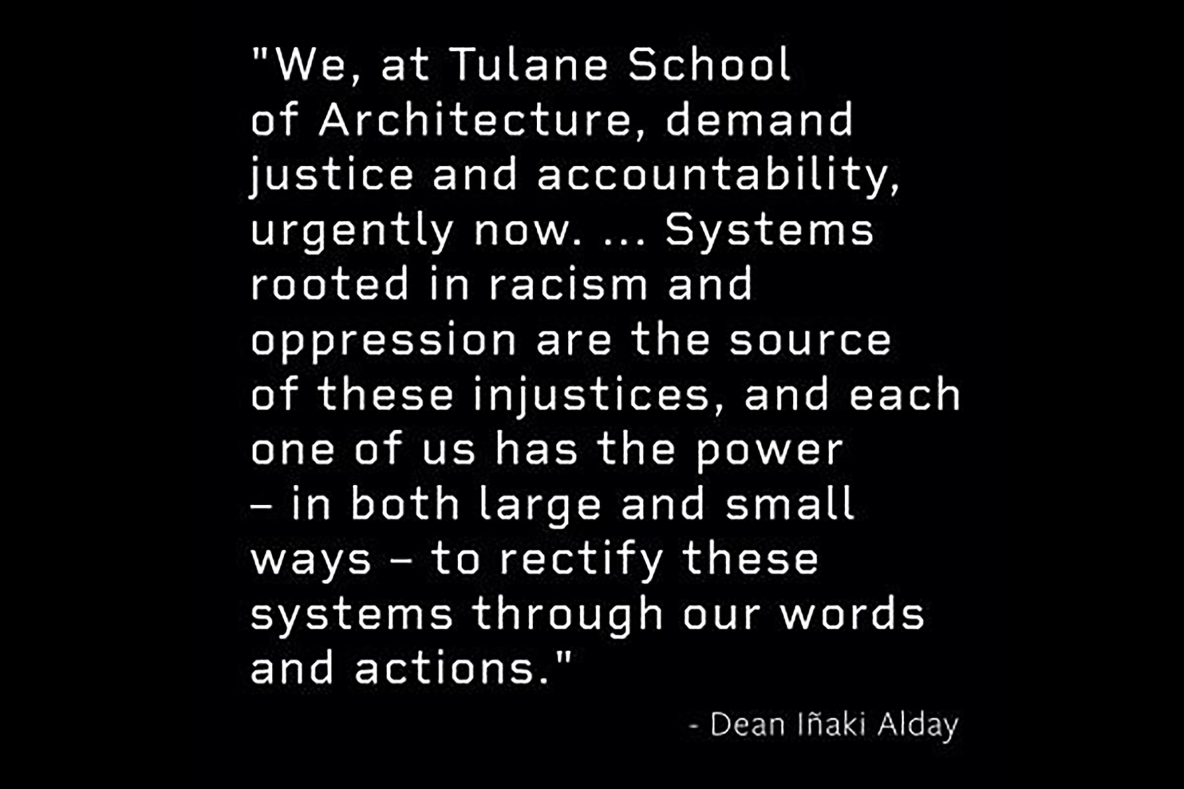 Quote by Dean Alday demanding justice and accountability in the wake of the black lives matter movement