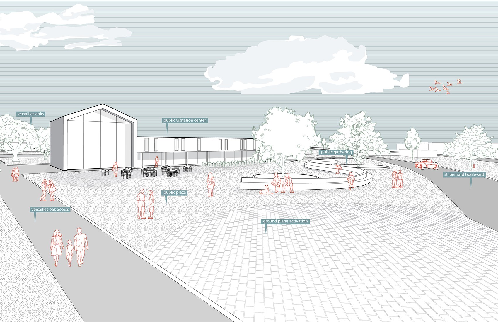 Katie Schultz's thesis project outdoor and building render