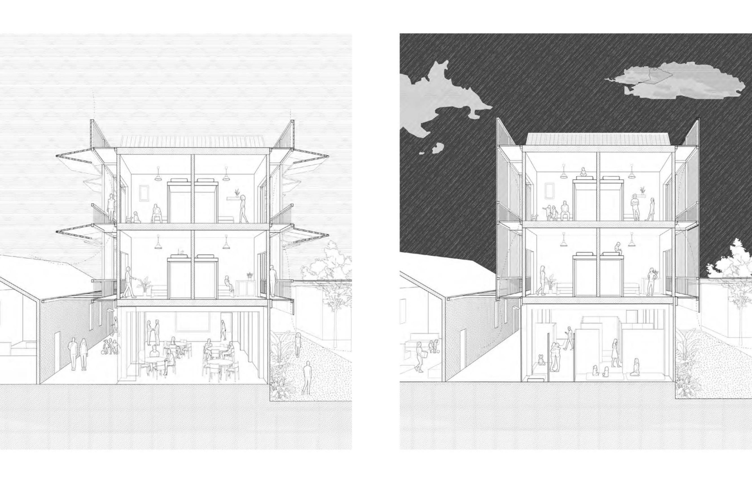 section plan of Kelsie Donovan's thesis project 