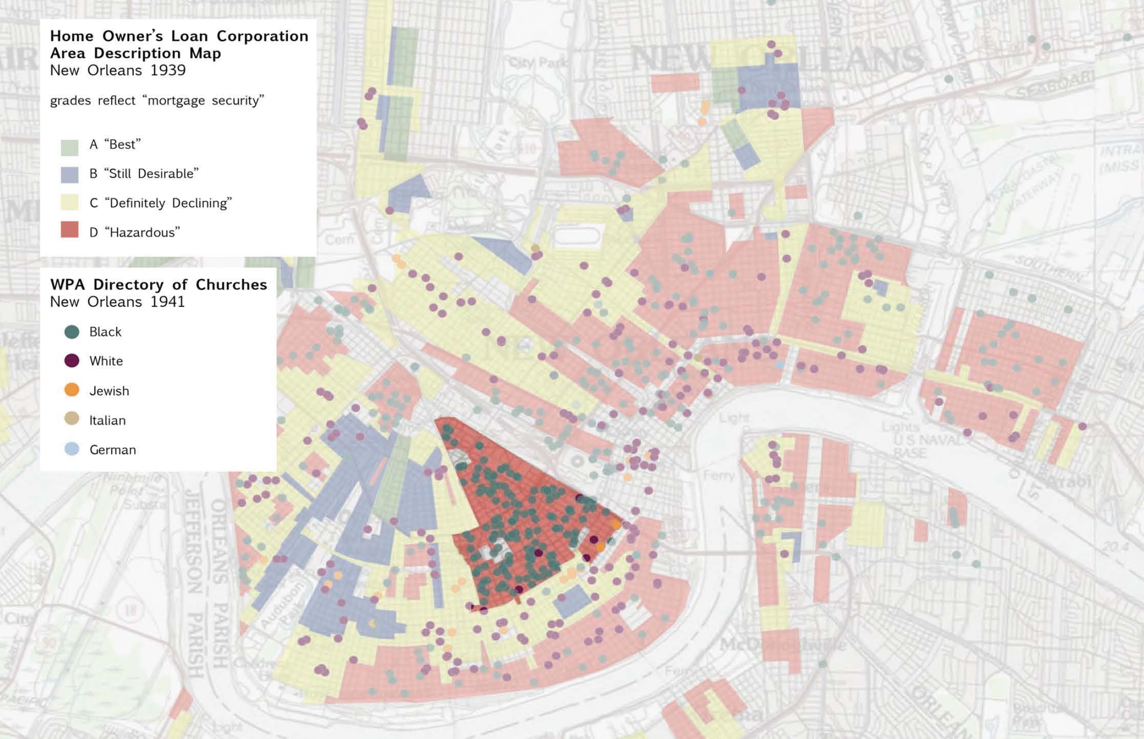 home owners loan corporation area description map